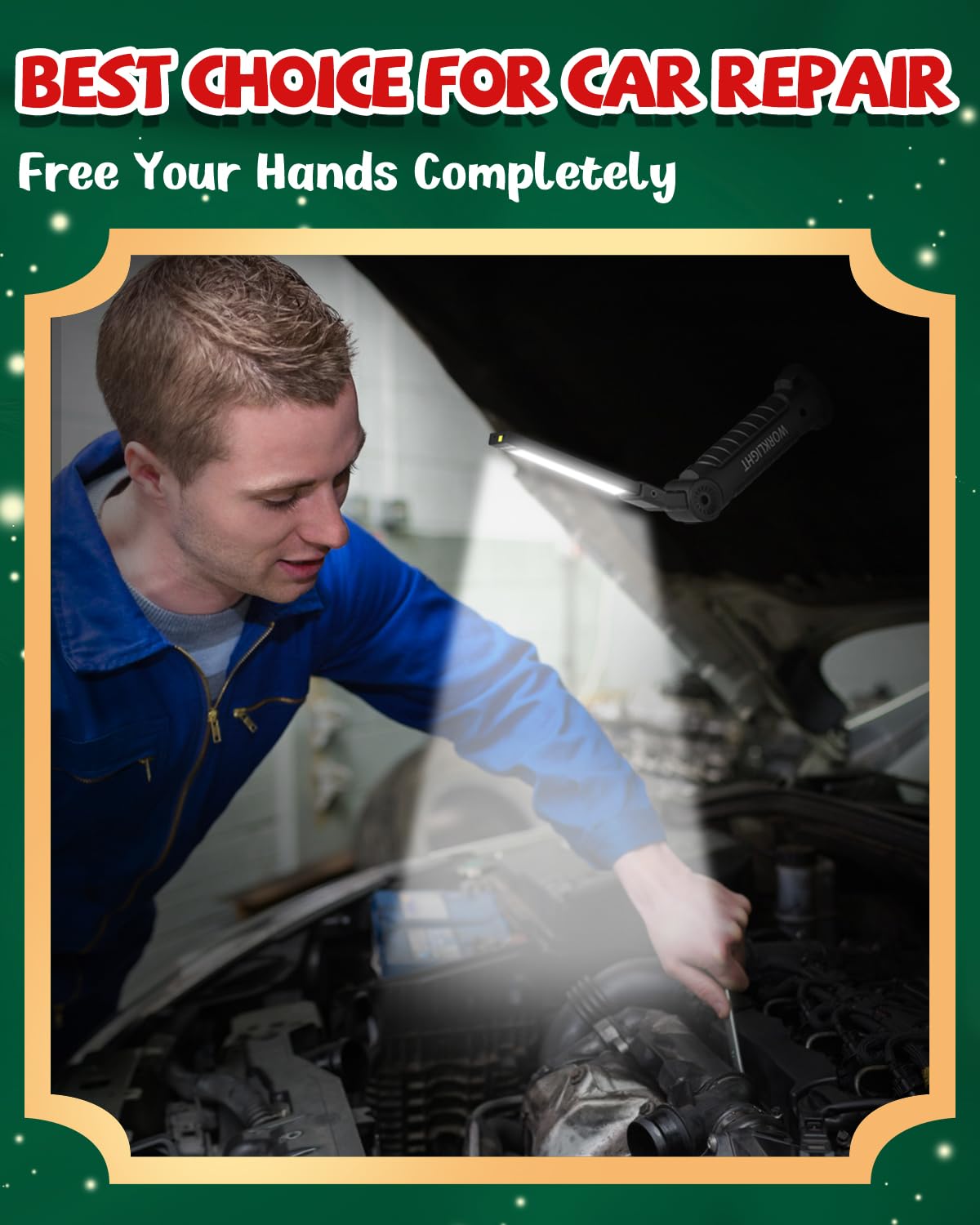 Coquimbo Tool Gifts For Men Him, Rechargeable Led Work Light Grill Light With Magnetic Base 5 Modes 360? Rotate Mens Gifts (4 Pa