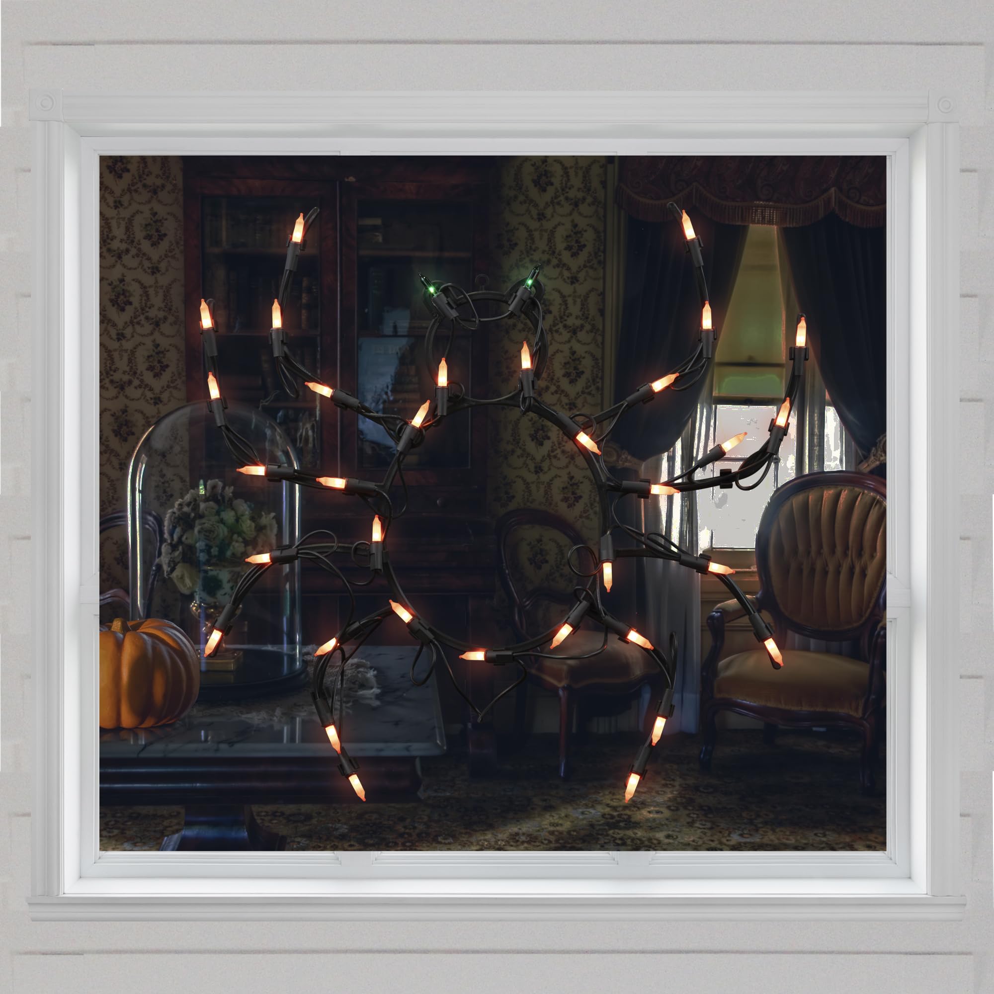 Northlight LED Lighted Spider Window Silhouette Decor, 15in x 15in, Black, Model 14256738