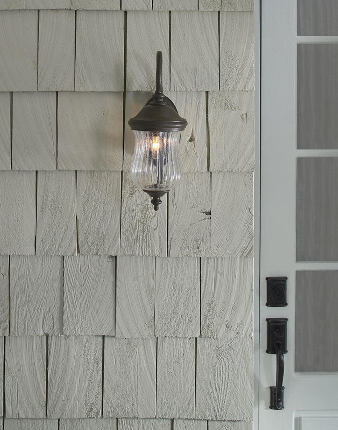 Acclaim Lighting 1-Light Outdoor Wall Lantern, Glass, Black Coral, Model 39702BC, Size 6.75 x 18