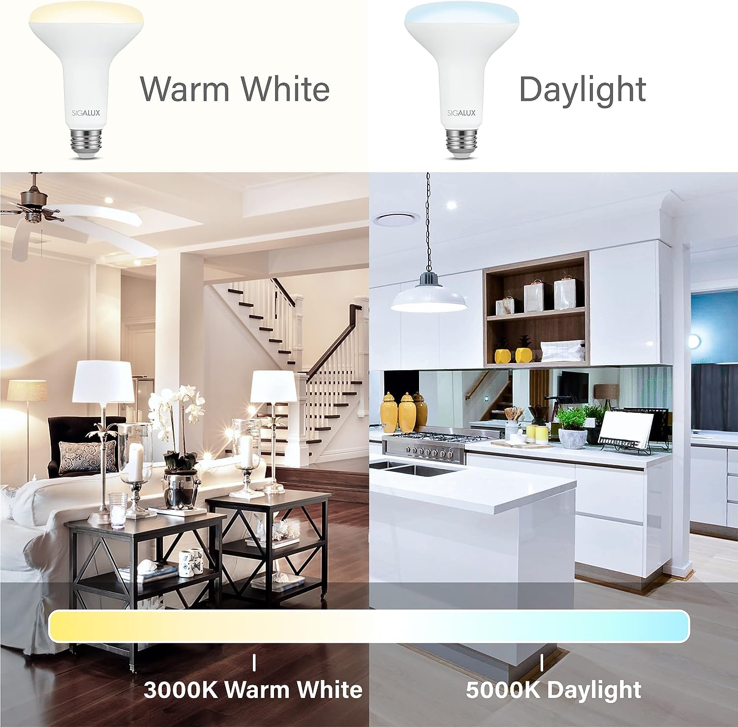 Sigalux Led Flood Lights Indoor, Br30 Led Bulb 100W Equivalent, Dimmable Recessed Light Bulbs 2700K Soft White Can Light Bulbs 1400Lm, E26 Base Bulged Light Bulbs Ul Listed, Pack Of 6