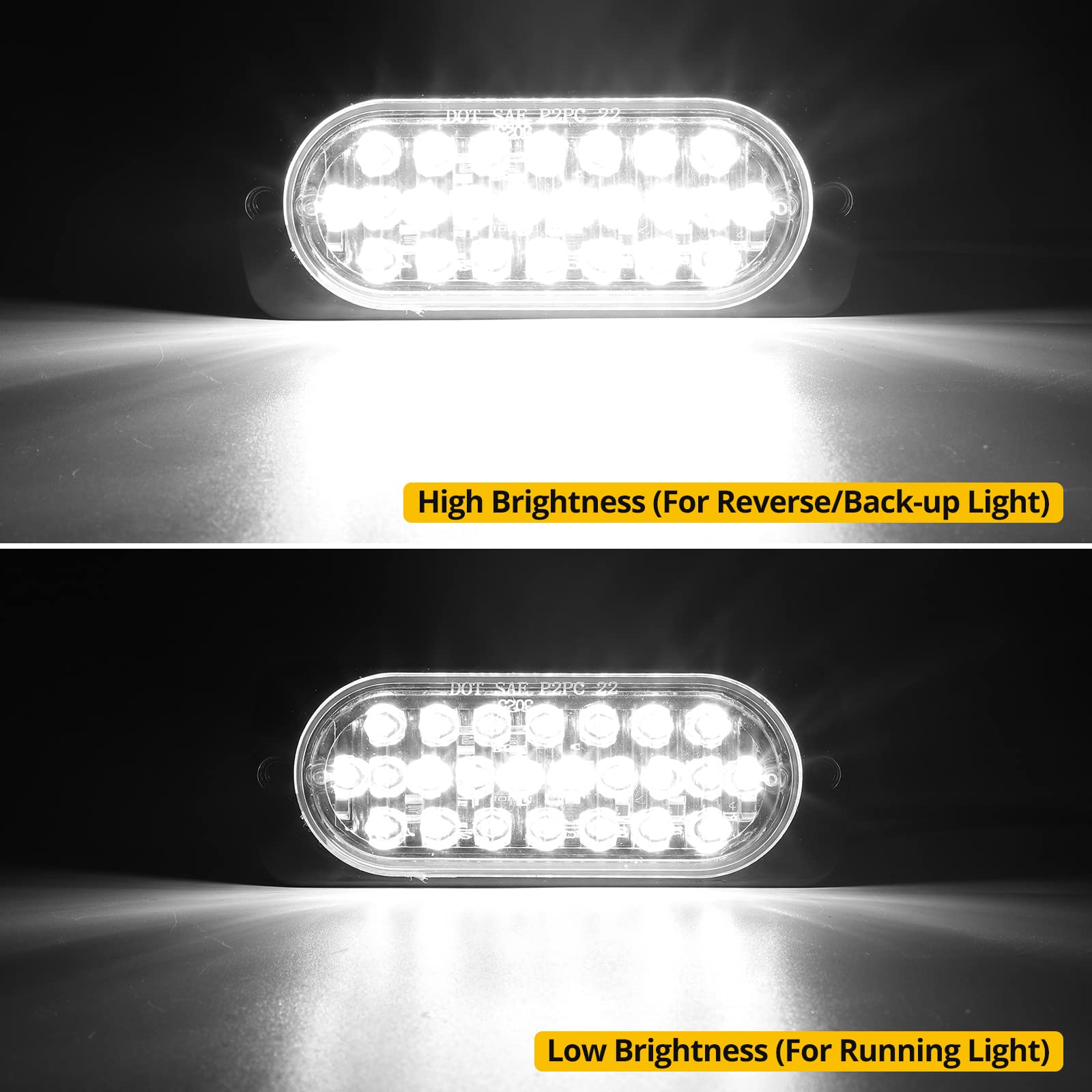 Partsam 2Pcs 4.4" White 24 LED Trailer Side Marker Lights, IP67 Waterproof Aluminum Surface Mount for RV, Truck, Motorcycle