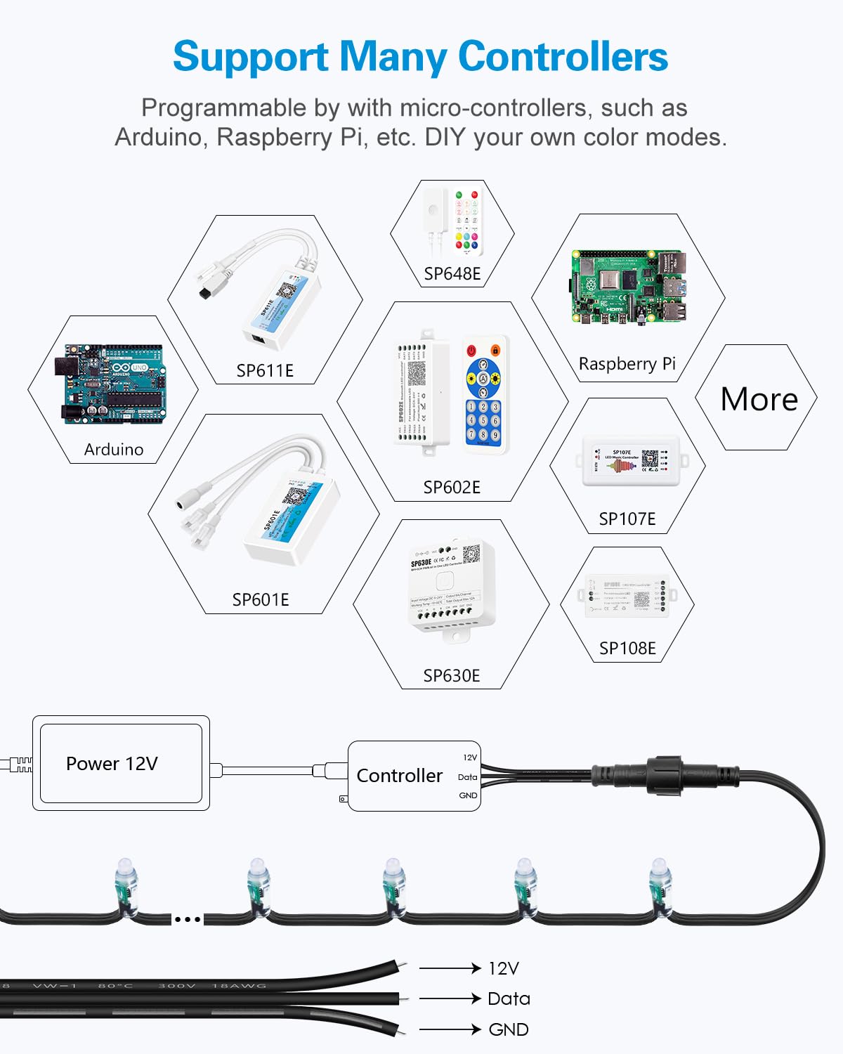 Alitove Ws2811 12V Led Pixel Lights With Xconnect Pigtail Individually Addressable Rgb Ic Pixel String Lights 100Pcs Ip68 Waterp