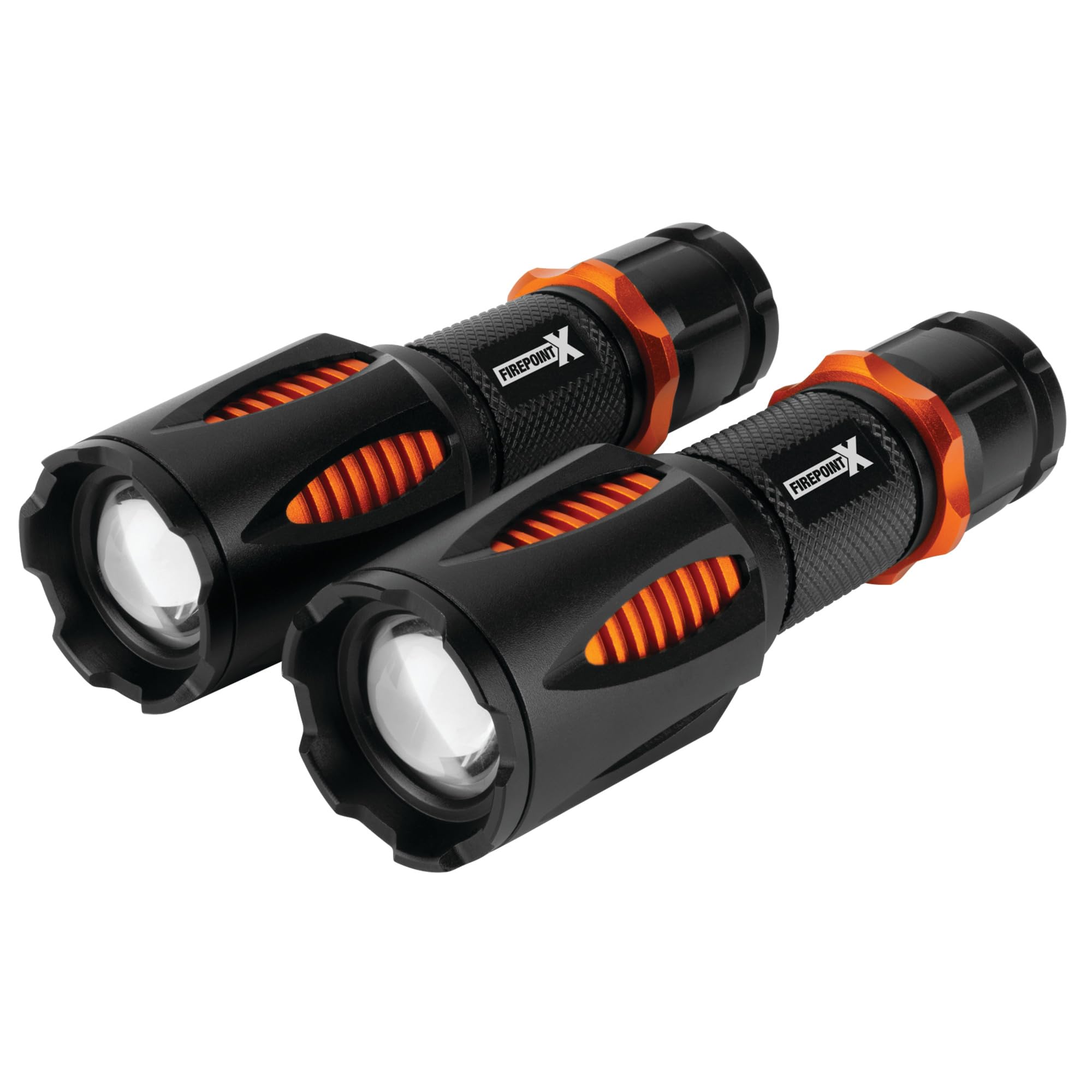 Performance Tool W2671 Flashlights 2-Pack, Adjustable Beam, Warm White LED, Water & Impact Resistant, Black