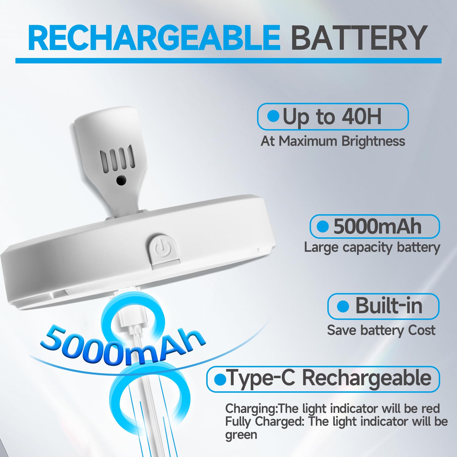 HOFUY Wireless LED Spotlight with Remote, Dimmable, Rechargeable White-A, Model USB-XSpot-QB, Indoor Uplighting for Plants and Art