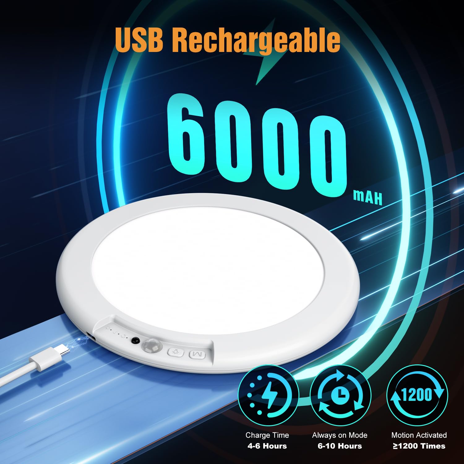 Ktpugorn Rechargeable Motion Sensor Closet Light, 2 Pack Wireless Dimmable Shower Light, 3 Color Temperature, Model KT-925-05L3