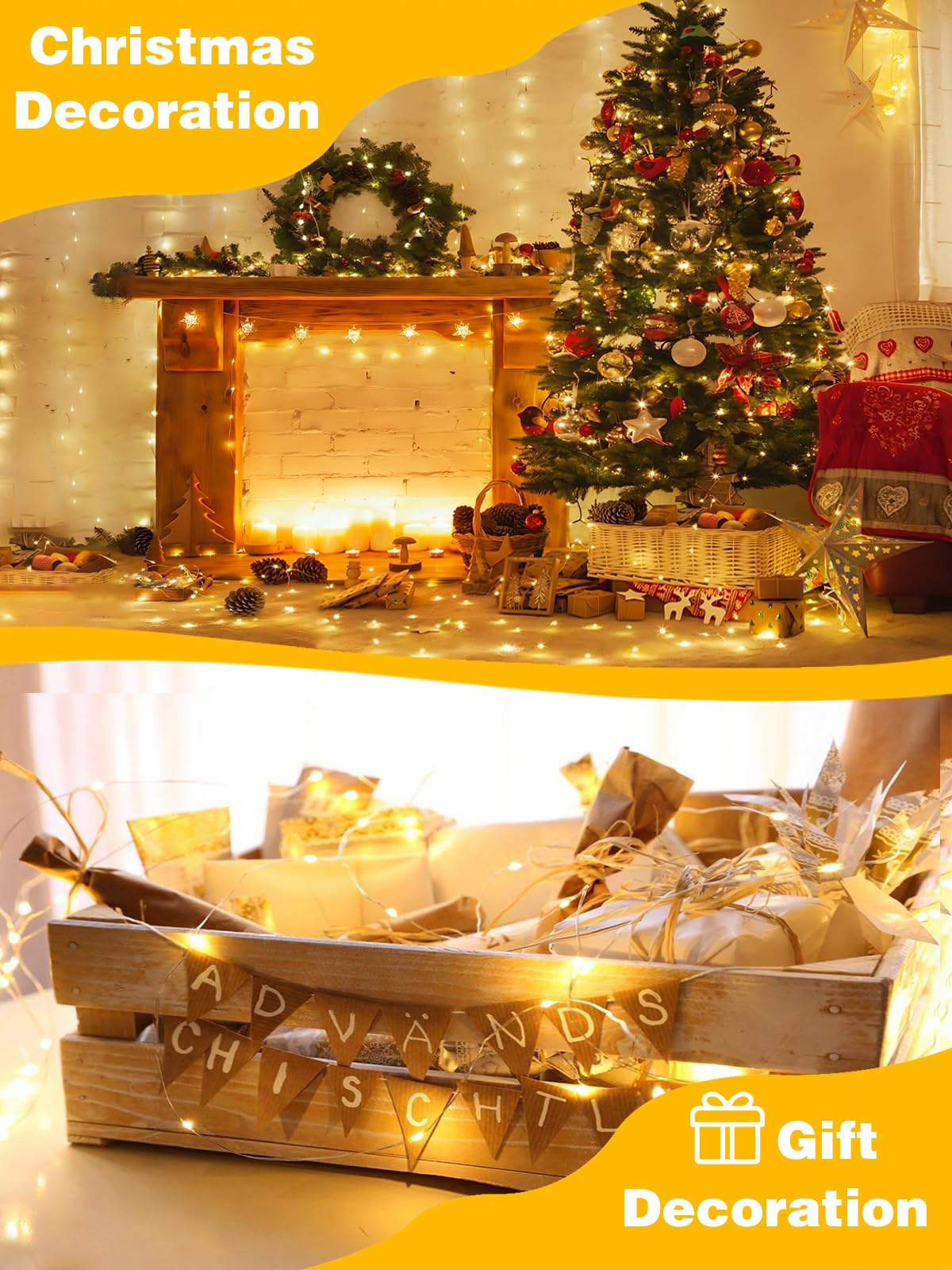 4 Pack 20Ft 60Led Battery Operated Fairy Lights With Remote, Waterproof Rmote Control Battery Twinkle Lights With Timer, Battery