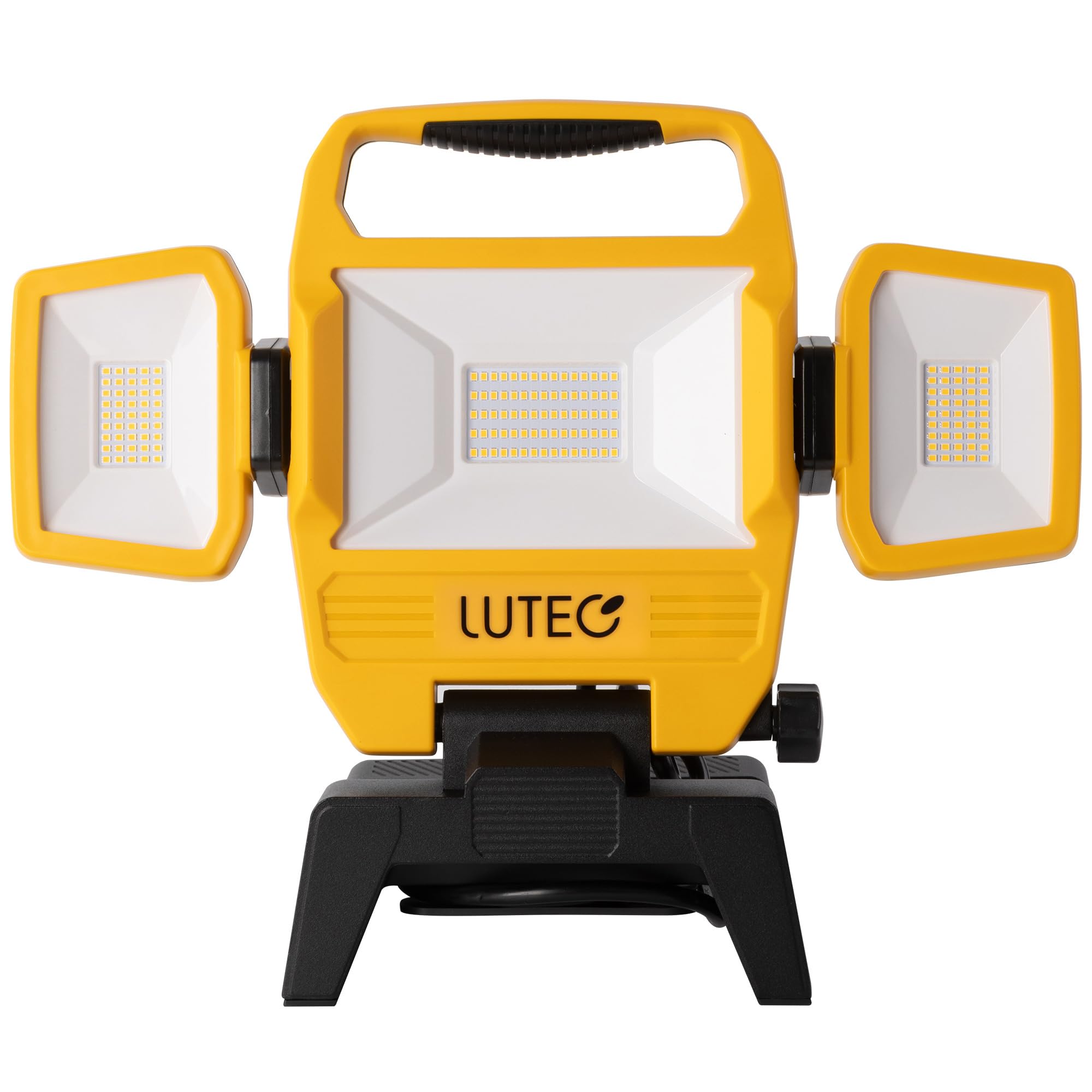 LUTEC 91.6W 10000 Lumen LED Work Light, Foldable Work Lights with 3 Adjustable Head, Portable Corded Construction Lights Job Sit