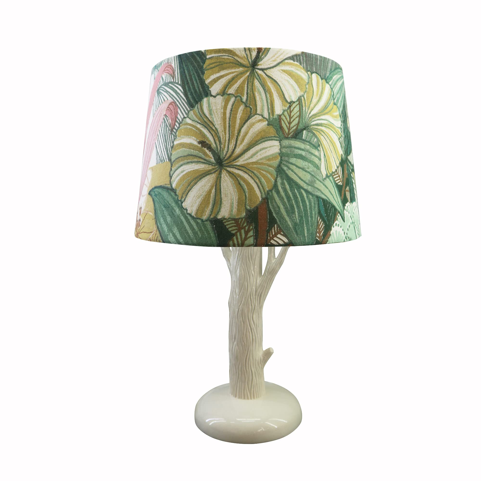 Levtex Baby Toddler Ashika Table Lamp - Jungle Plants - 22 in. High, 6 in. Diameter - Green and Cream