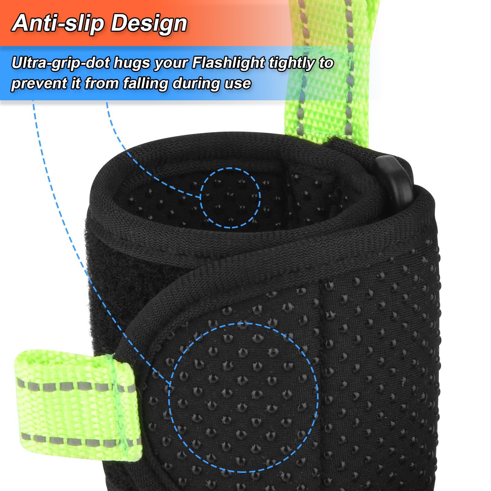 Inverted Flashlight Holder For Streamlight Survivor Led Flashlight,Anti-Slip Nylon Flashlight Strap With Carabiner,Reflective Fl