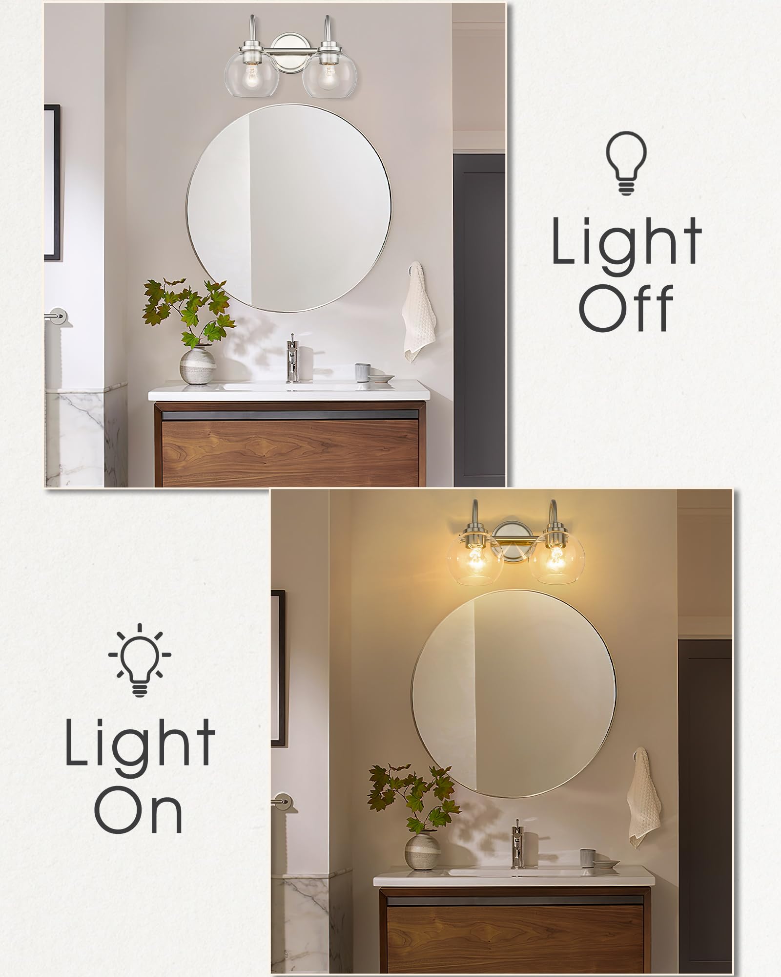 Audickic Bathroom Light Fixtures, 4-Light Vanity Lights, Metal, Brushed Gold, 30 Inch, Model AD-22280-4W-GD