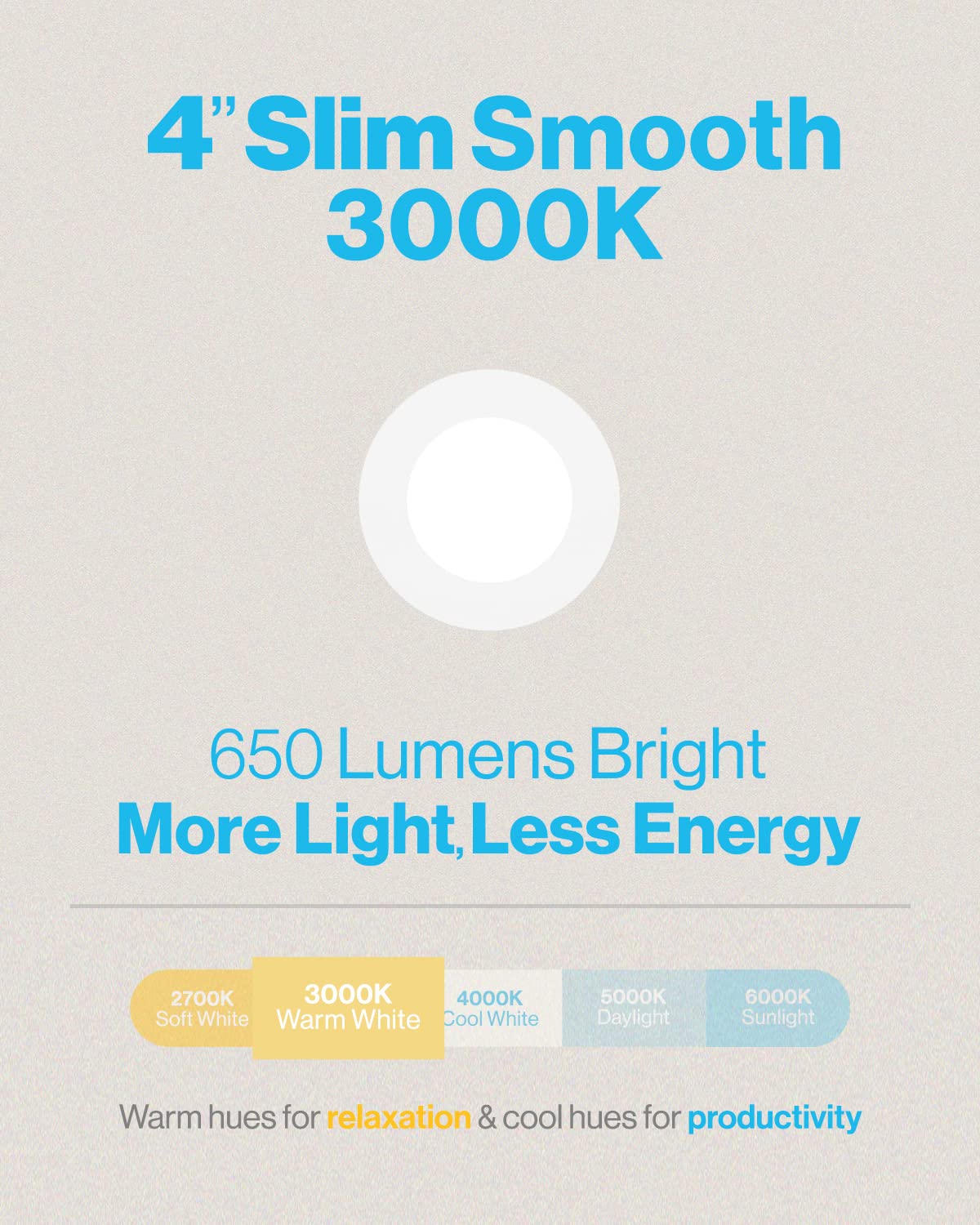 Sunco Lighting 48 Pack 4 Inch Ultra Thin Led Recessed Ceiling Lights Slim, 3000K Warm White, Dimmable, 10W=60W, Smooth Trim, Wafer Thin, Canless With Junction Box - Energy Star