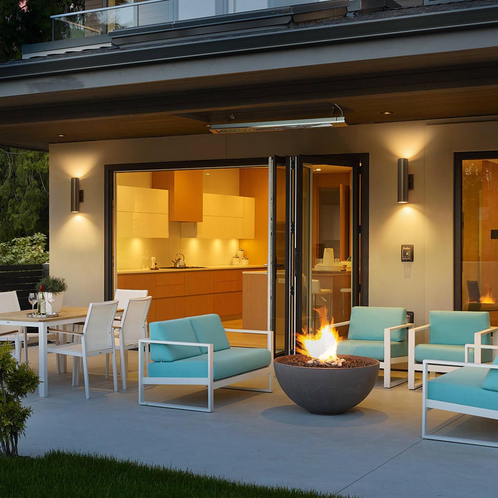 Zicbol Modern Outdoor Wall Light 11.8 Integrated Led Cylinder Up And Down Outdoor Lights  2-Light Exterior Lighting Fixtures For House Patio Front Porch Garage