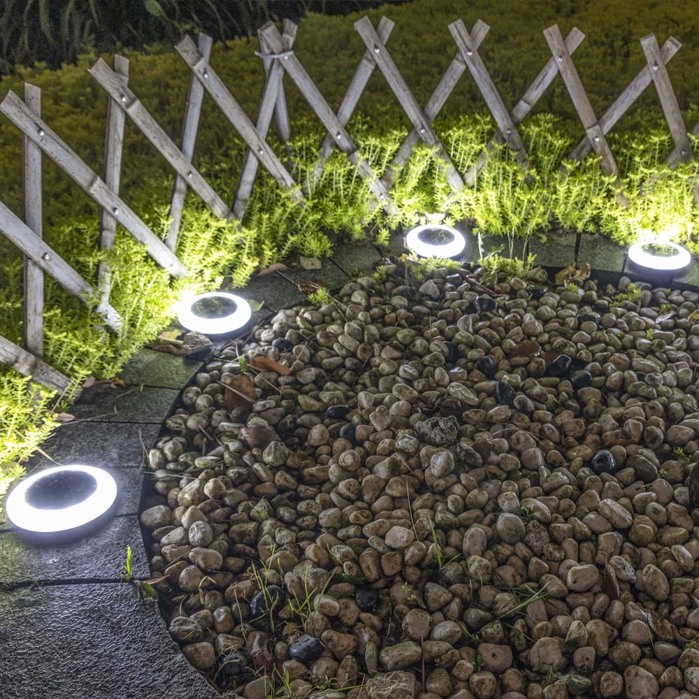 Lamtree 8 Pack 20 Lumens Colorized Solar Ground Lights,Solar Landscape Lights With Mutiple Color Functions For Pool Area, Pathwa