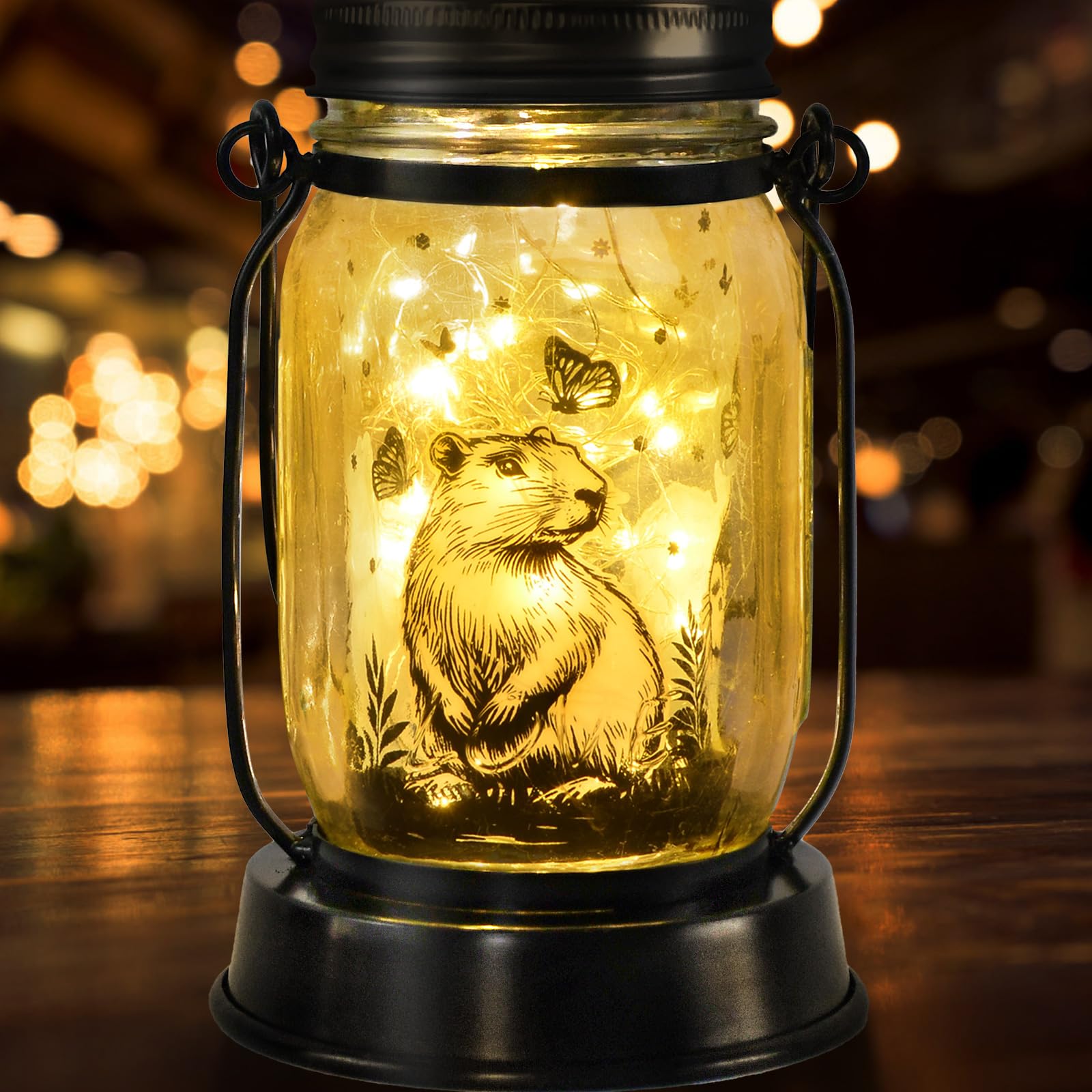 Capybara Gifts For Women/Men Capybara Solar Lanterns Mom Grandma Birthday Present Lantern Memorial Lights Solar Garden Decoratio