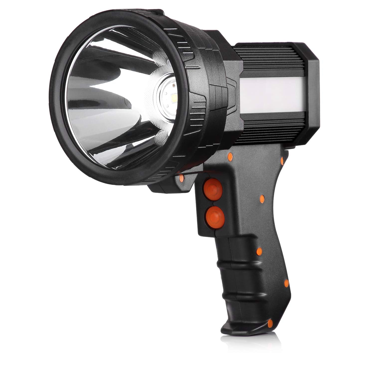 BUYSIGHT Rechargeable Handheld Spotlight 1000000 Lumens Aluminum Alloy Black Model B743-B