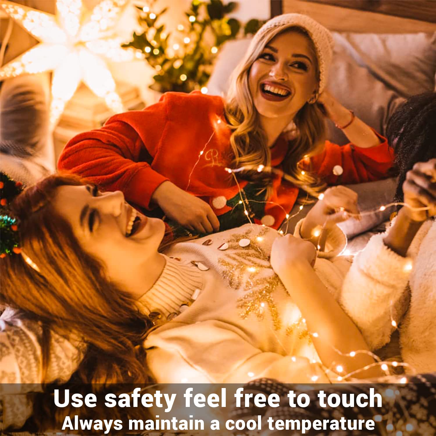 Ineximun 2 Pack 200 LED Fairy Lights Battery Operated String Lights 33FT Warm White with Remote & 8 Modes