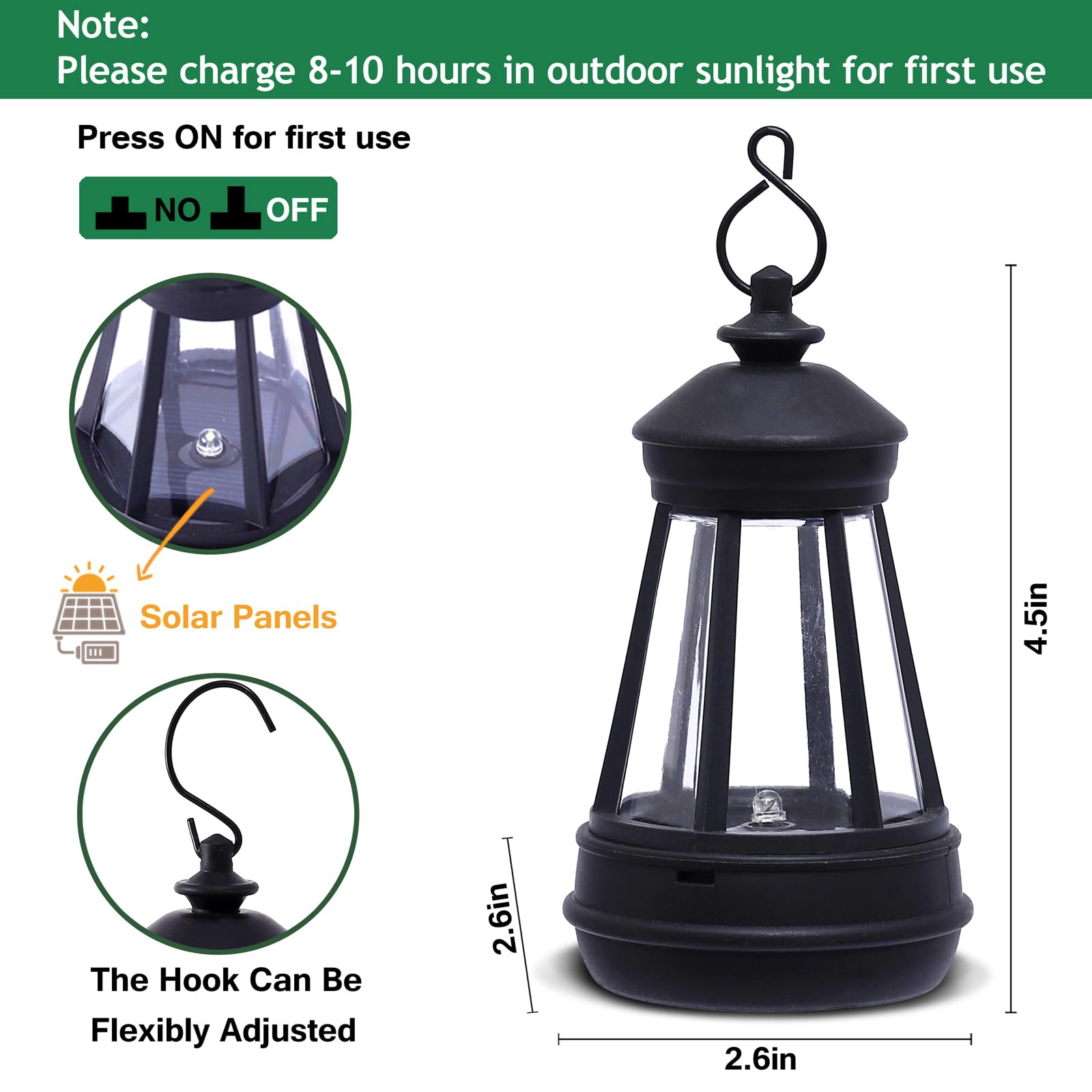 Vereemy Solar Outdoor Led Hanging Lantern Light Garden Accessories Waterproof Rplacement Solar Light Parts Decor Lamp For Outdoo