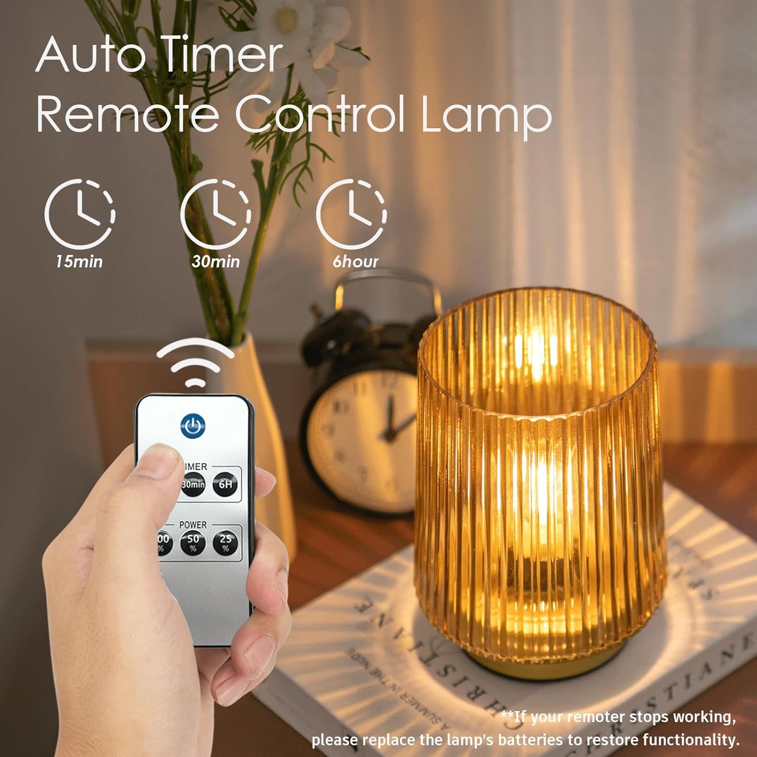 Ularoom Battery Operated Lamp With Remote Control, Cordless Table Lamps For Home Decor, Portable Dimmable Brightness Small Decor