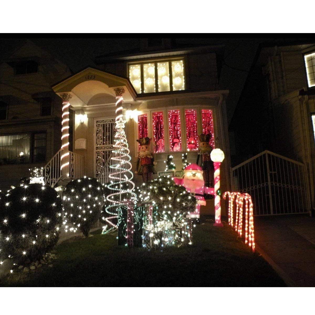 lychee Solar Rope Lights 50LED Waterproof 16.5ft String Lights for Outdoor Home Garden Wedding Decoration - White