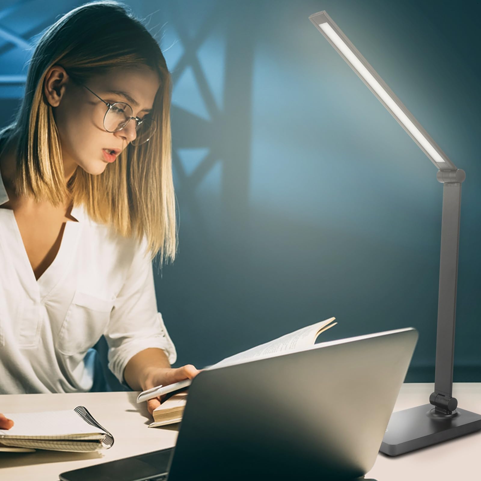 Dweptu Rechargeable Desk Lamp Led Desk Lamps Eye-Caring Desk Lamps Dimmable Table Lamps Dimmable Office Lamp With Usb Chager Tou