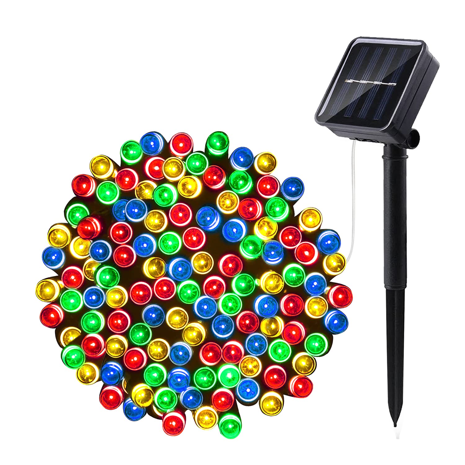 L LAMPOP Solar String Lights Outdoor Fairy Lights 39ft 100L Waterproof Multicolor for Garden, Christmas, Halloween, Party
