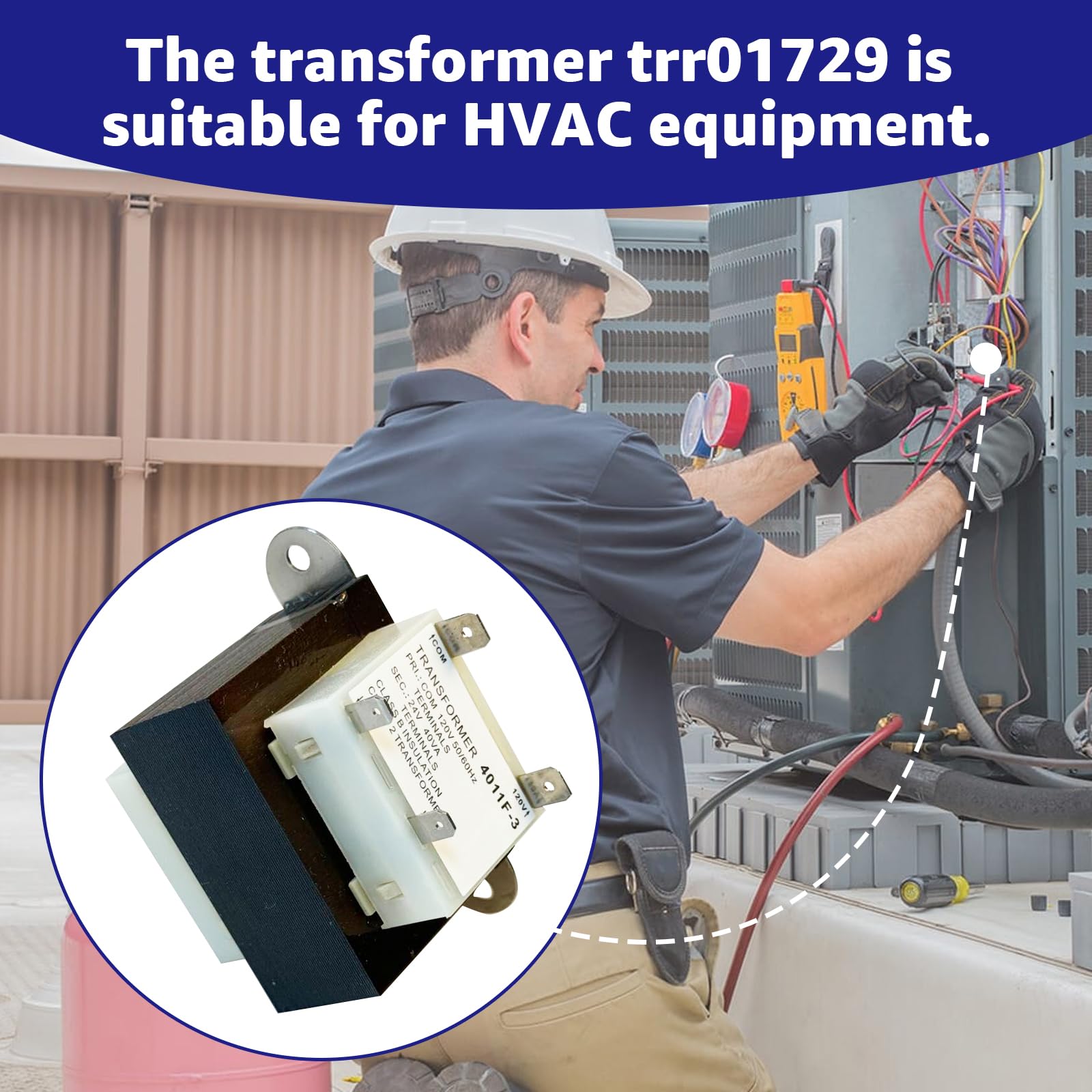 Lusperi 120V To 24V Trr01729 Hvac Furnace Transformer, Compatible With Trane Furnace Transformer, Replaces Trr-1729 Trr1729 Trr-