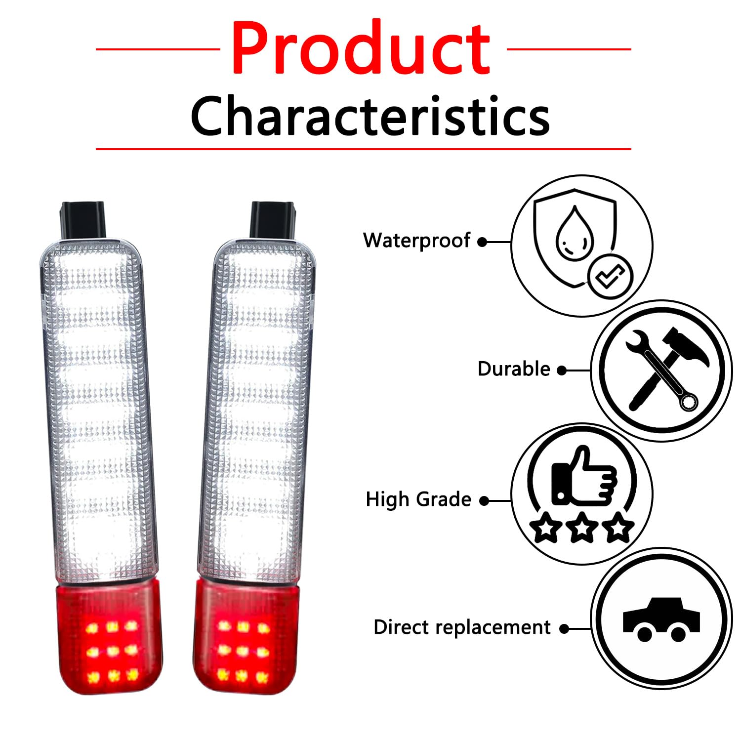 Afeisol Led Side Door Panel Lights Courtesy Light Fit For Chevy Sierra Gmc C/K, Yukon Silverado 1500 2500 3500 Avalanche, Suburban, Hum-Mer H2 Interior Side Door Panel Light 4Pcs