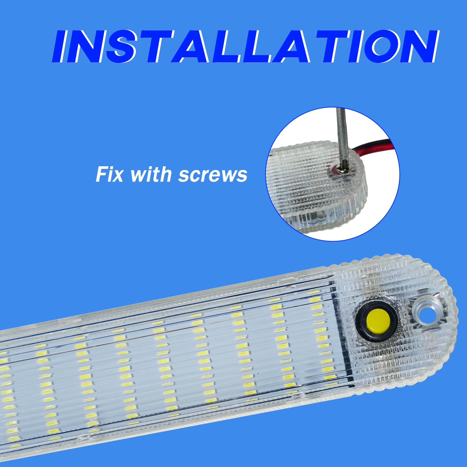 GZ5CG 12V LED Interior Light Bar, 72 LEDs, 11 Inch, White, Aluminum, 8 Packs, Model CE0061 for Trailers, RVs, Vans,