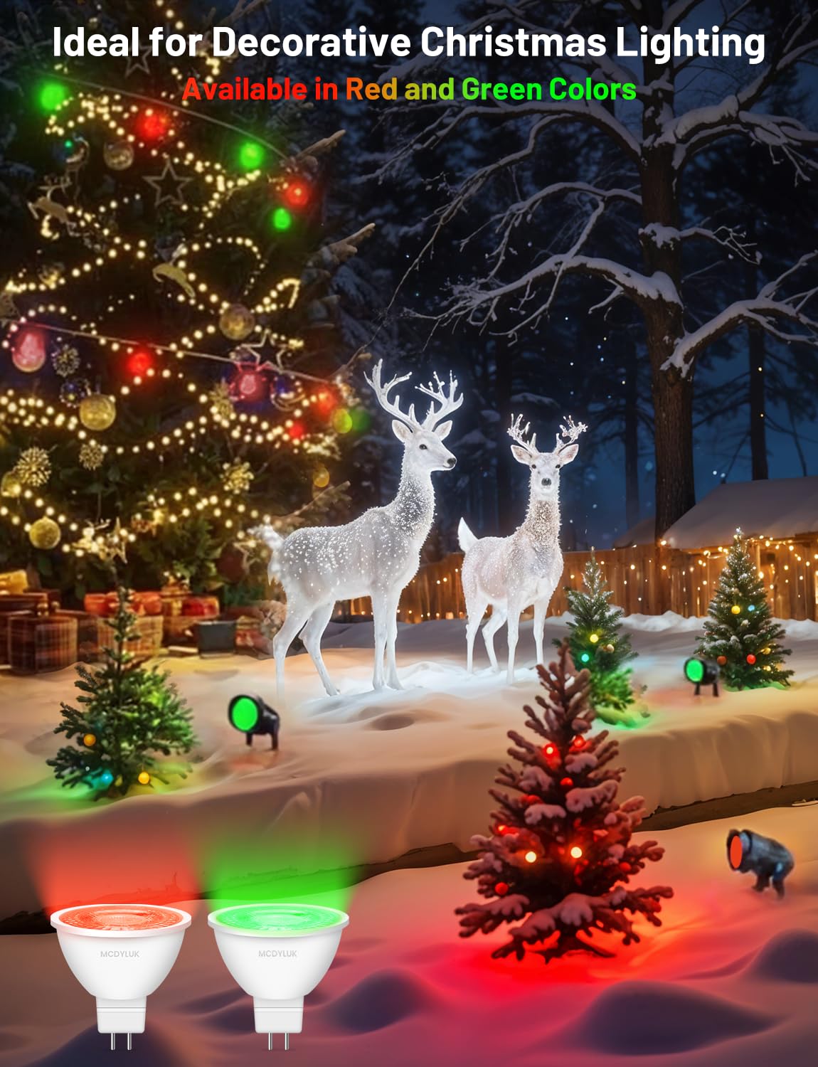 Mcdyluk Led Mr16 Red Light Bulb 4W  20W 35W 50W Halogen Equivalent  12V Low Voltage Gu5.3 Bi-Pin Led Red Bulbs For Christmas Outdoor Landscape Yard Garden Tree Pool Holiday Lighting  38 Deg  6 Pack