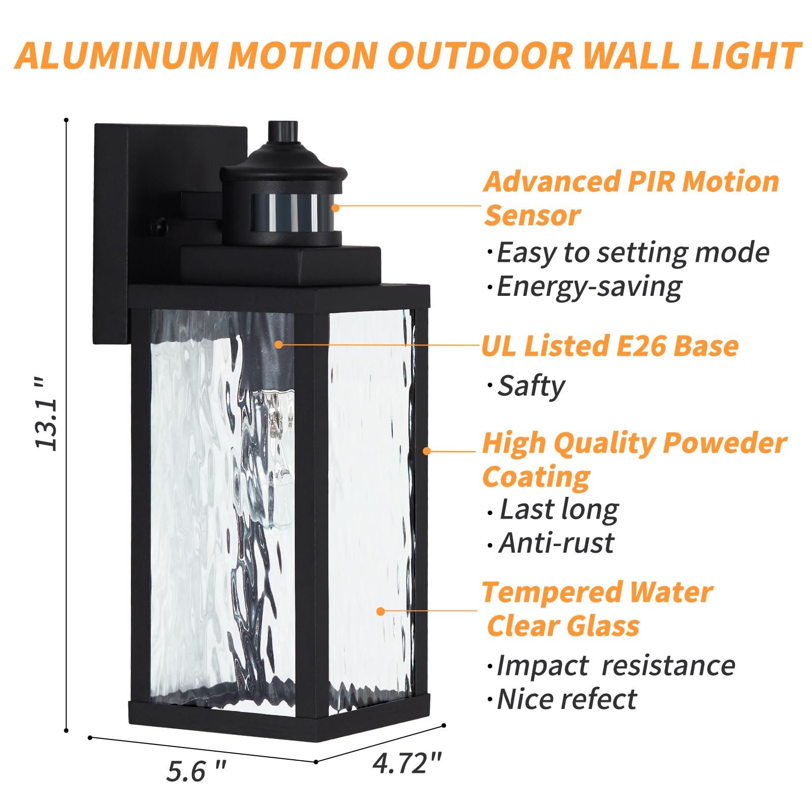 Mdenlt 2 Pack Motion Sensor Outdoor Wall Lights,Updated Dusk To Dawn Outdoor Lighting, Exterior Light Fixtures Wall Mount With W