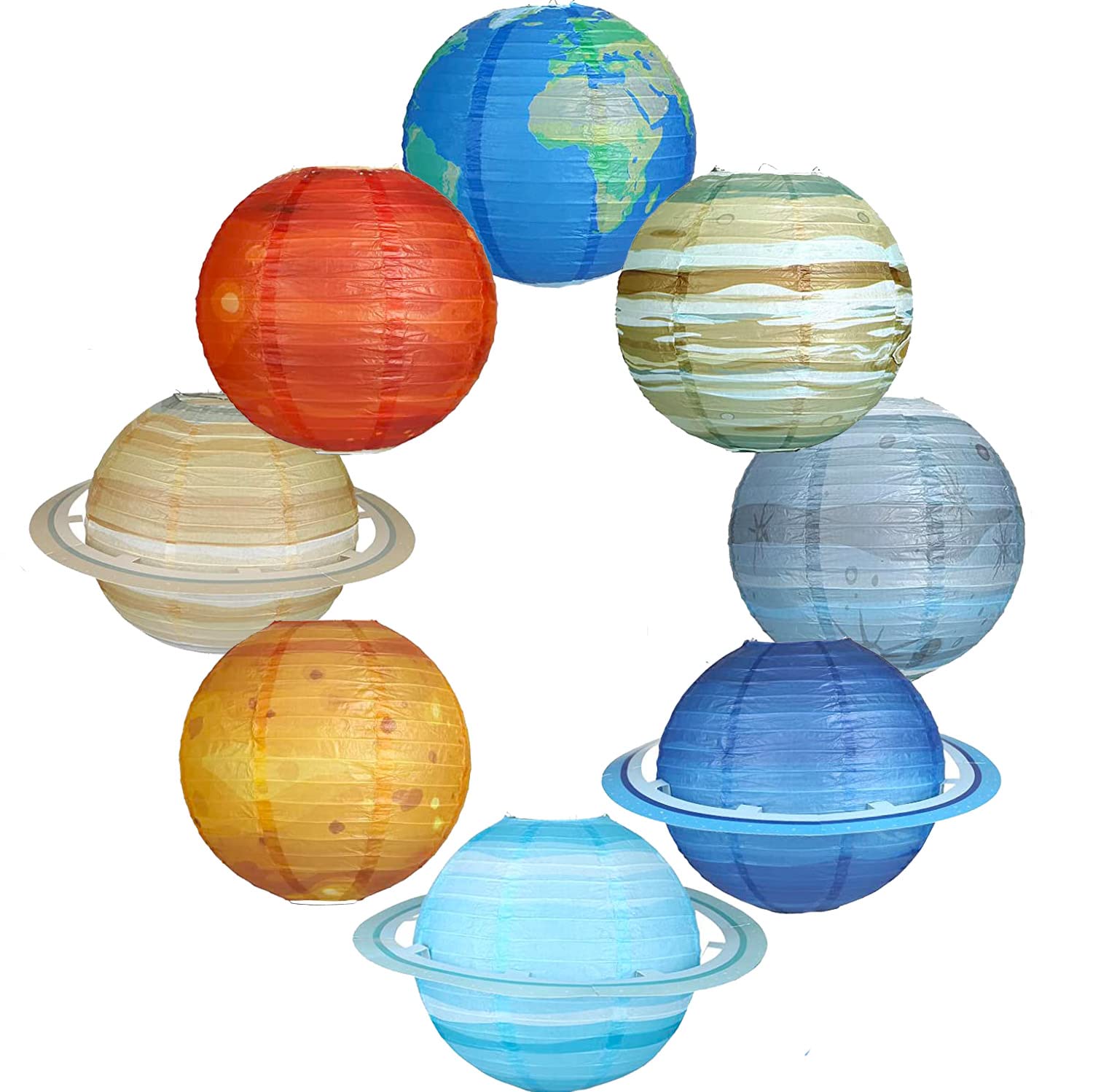 ADLKGG Solar System Hanging Paper Lanterns, 8PCS Galaxy  ts Decorations, Metal, Kids Birthday, Baby Shower, Home Decor, Color:  ts