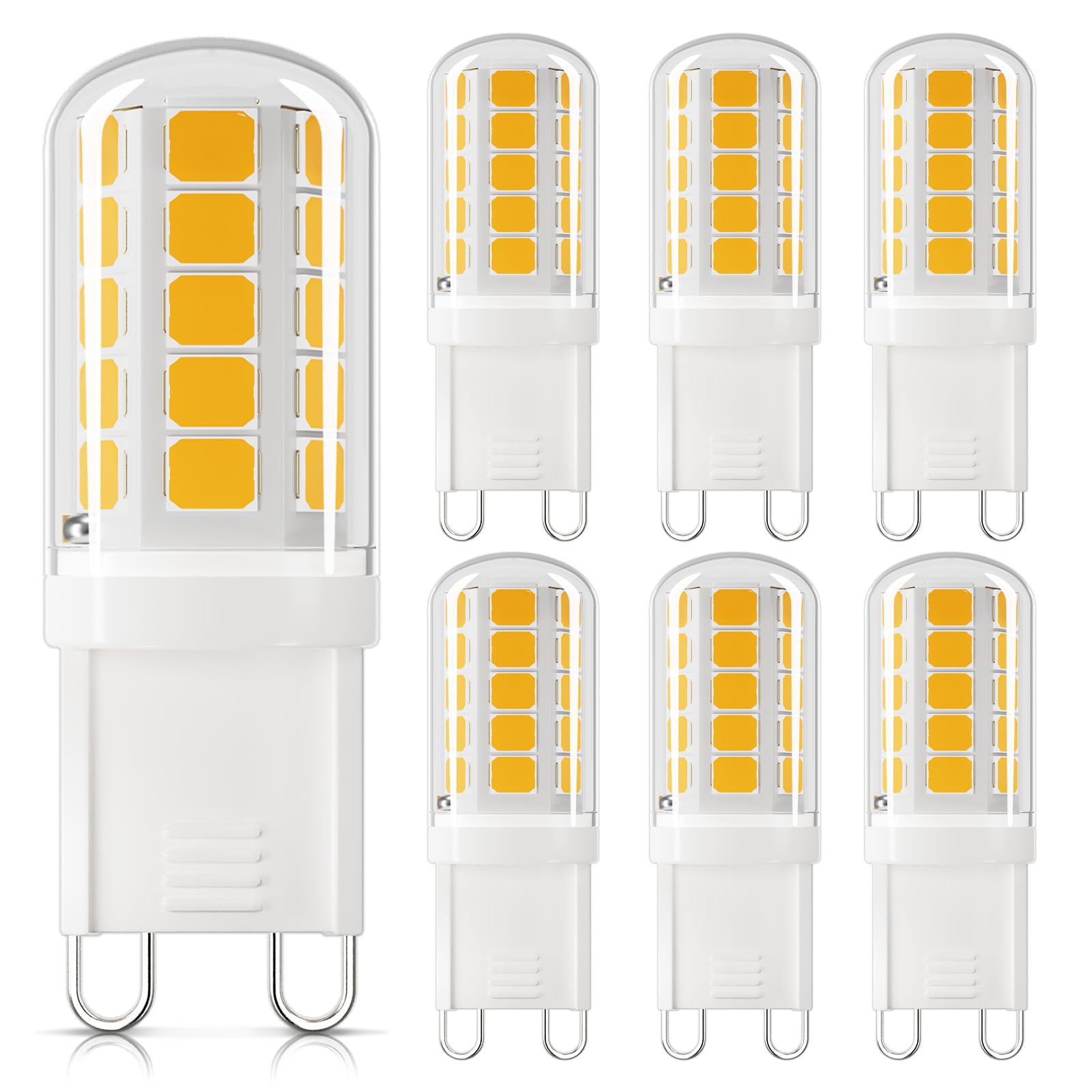 DiCUNO G9 LED Bulb 4W 400LM Natural White 4000K Pack of 6 Non-Dimmable Bi-pin Base Replacement