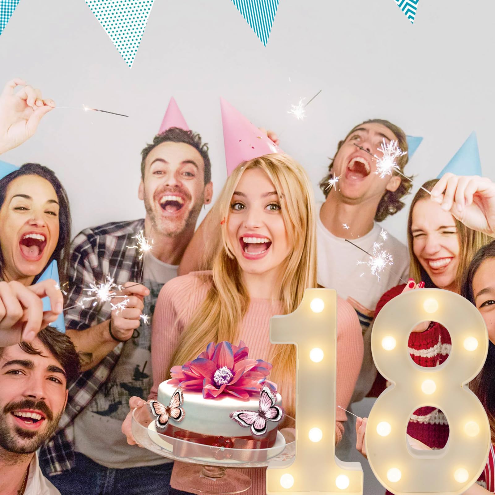 IFDGCTK LED Light Up Numbers for 18th Birthday, Warm White Decor, Model IFDGCTK