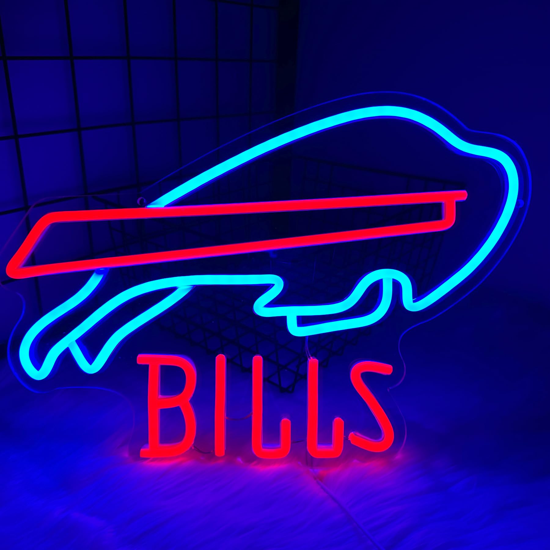 Buffalo Neon Signs Football LED Neon Lights Signs for Wall Decor USB Powered Sports Team Neon Wall Light Sign for Man Cave Beer Bar Pub Boys & Teens Room Decor