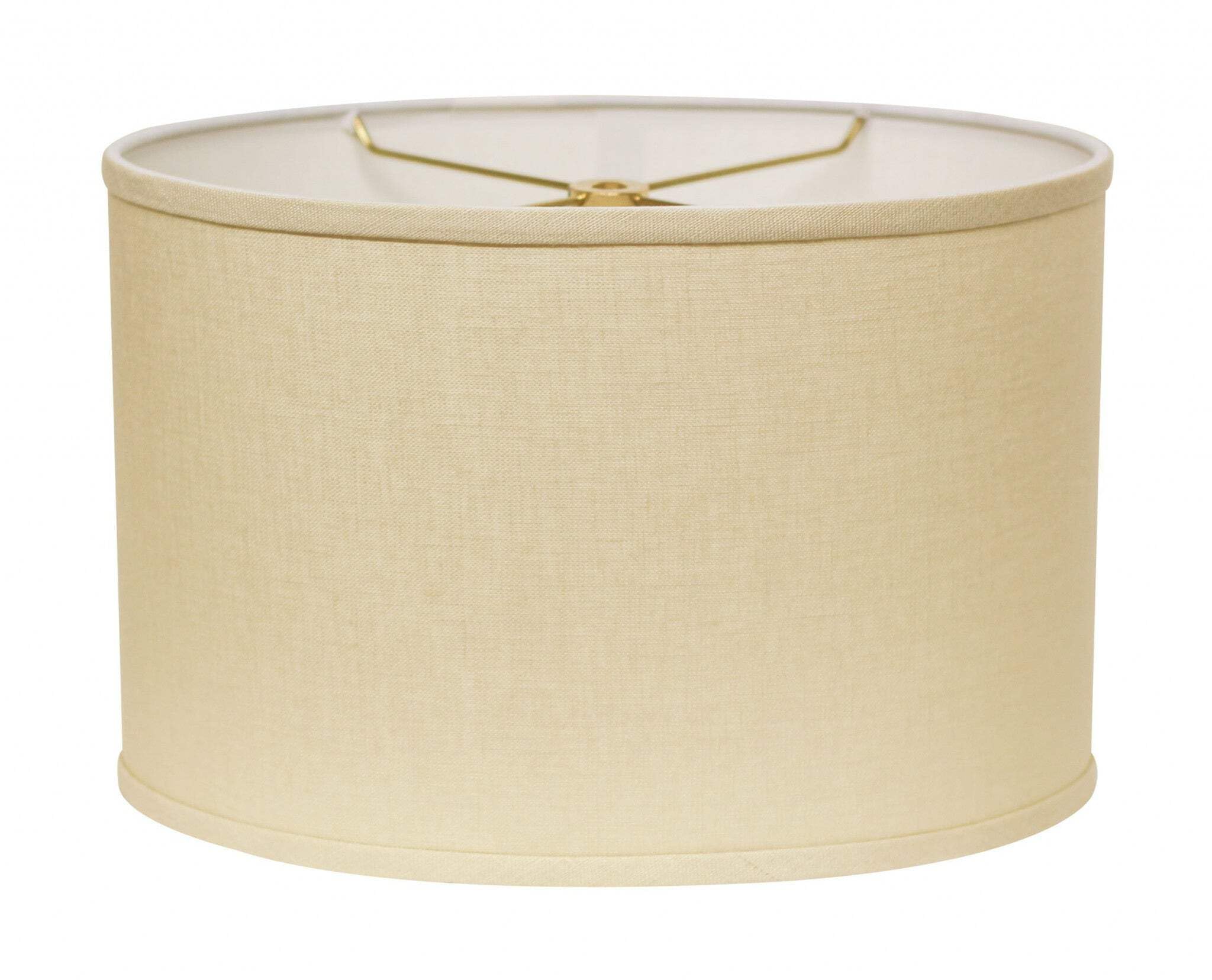 HomeRoots Oval Linen Lampshade, 12 in, Parchment Beige, Warm White
