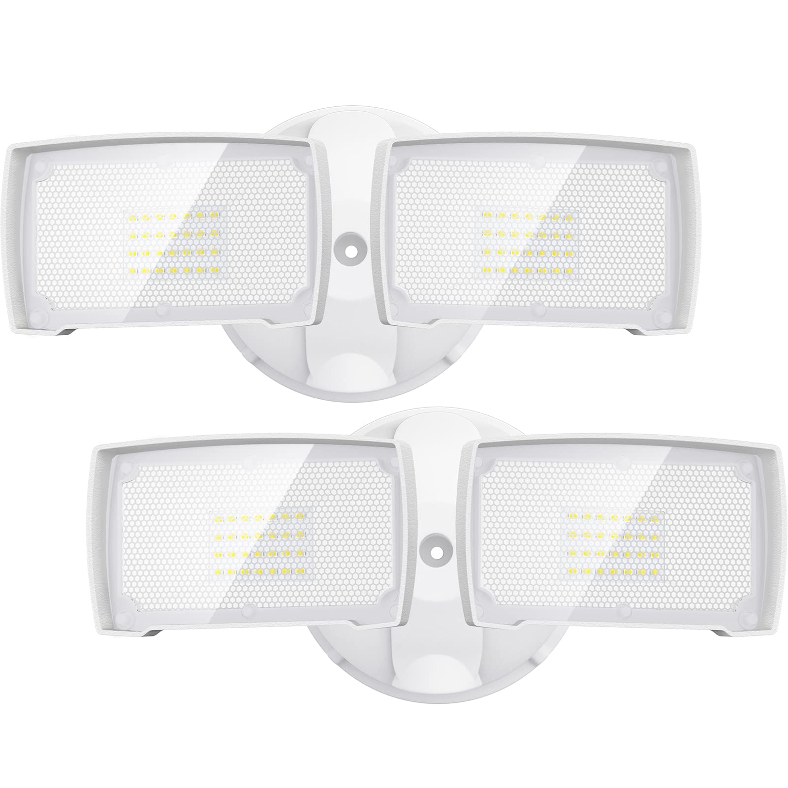 LEPOWER 2 Pack 28W LED Flood Light Outdoor, 3000LM LED Security Light with 2 Adjustable Heads, Switch Controlled Exterior Outdoo