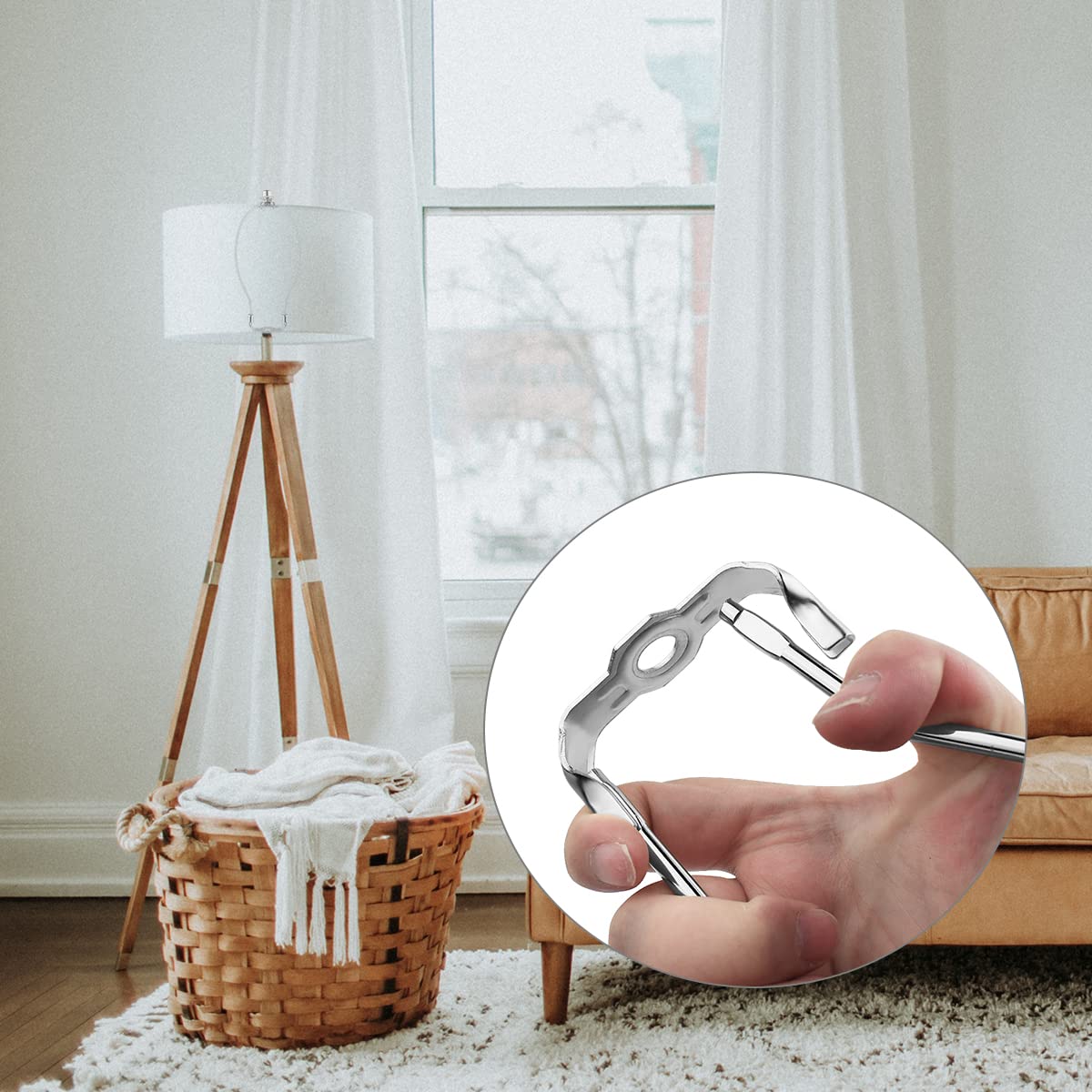 2 Pcs 8Inch Lamp Shade Harp Holders Detachable Lamp Shade Bracket Heavy Duty Diy Lighting Accessories For Floor Lamps And Table