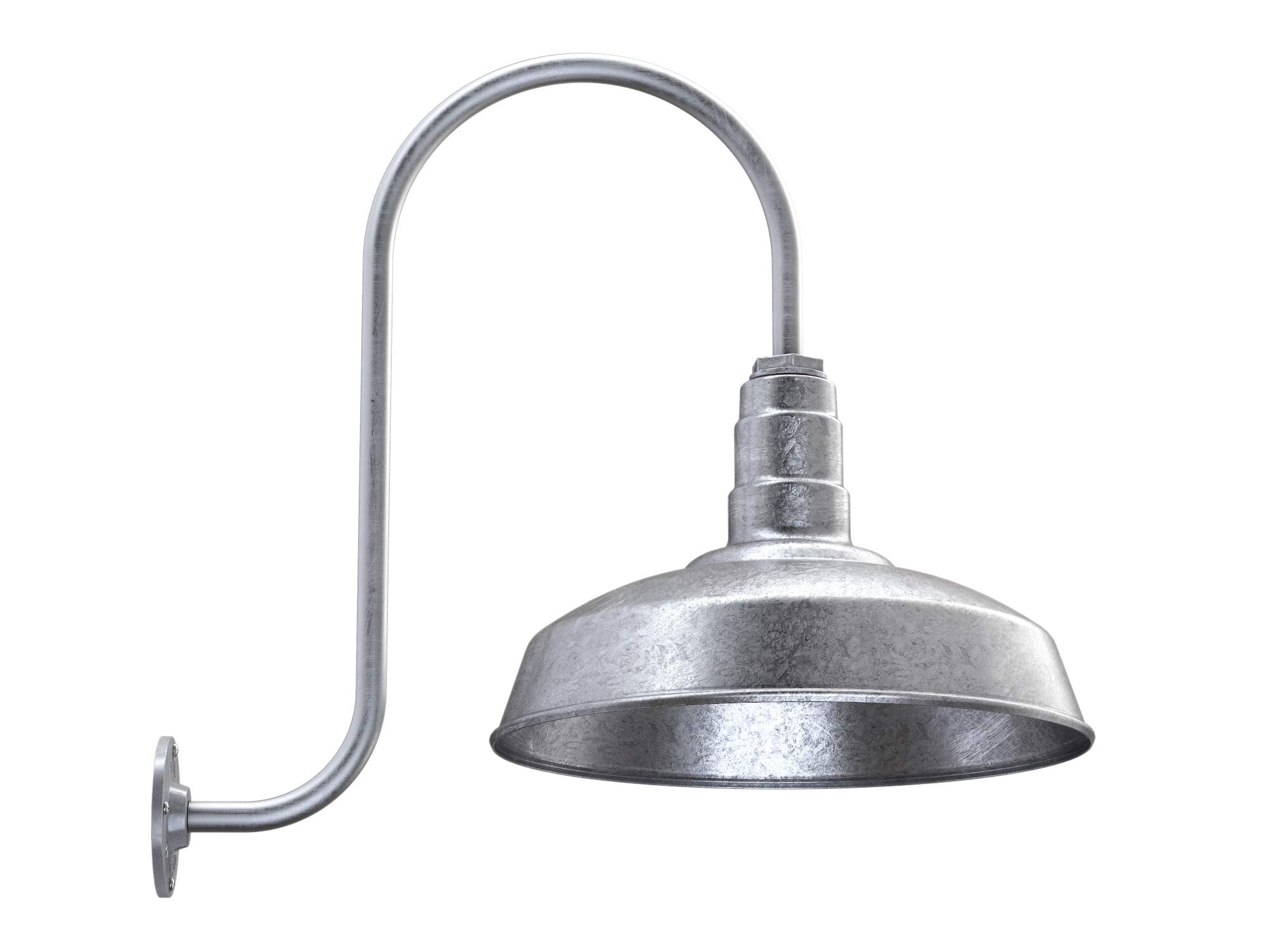 Steel Lighting Co. Gardena Barn Light - 16 Upslope Gooseneck, Galvanized Steel, Outdoor Wall Mounted Farmhouse Light