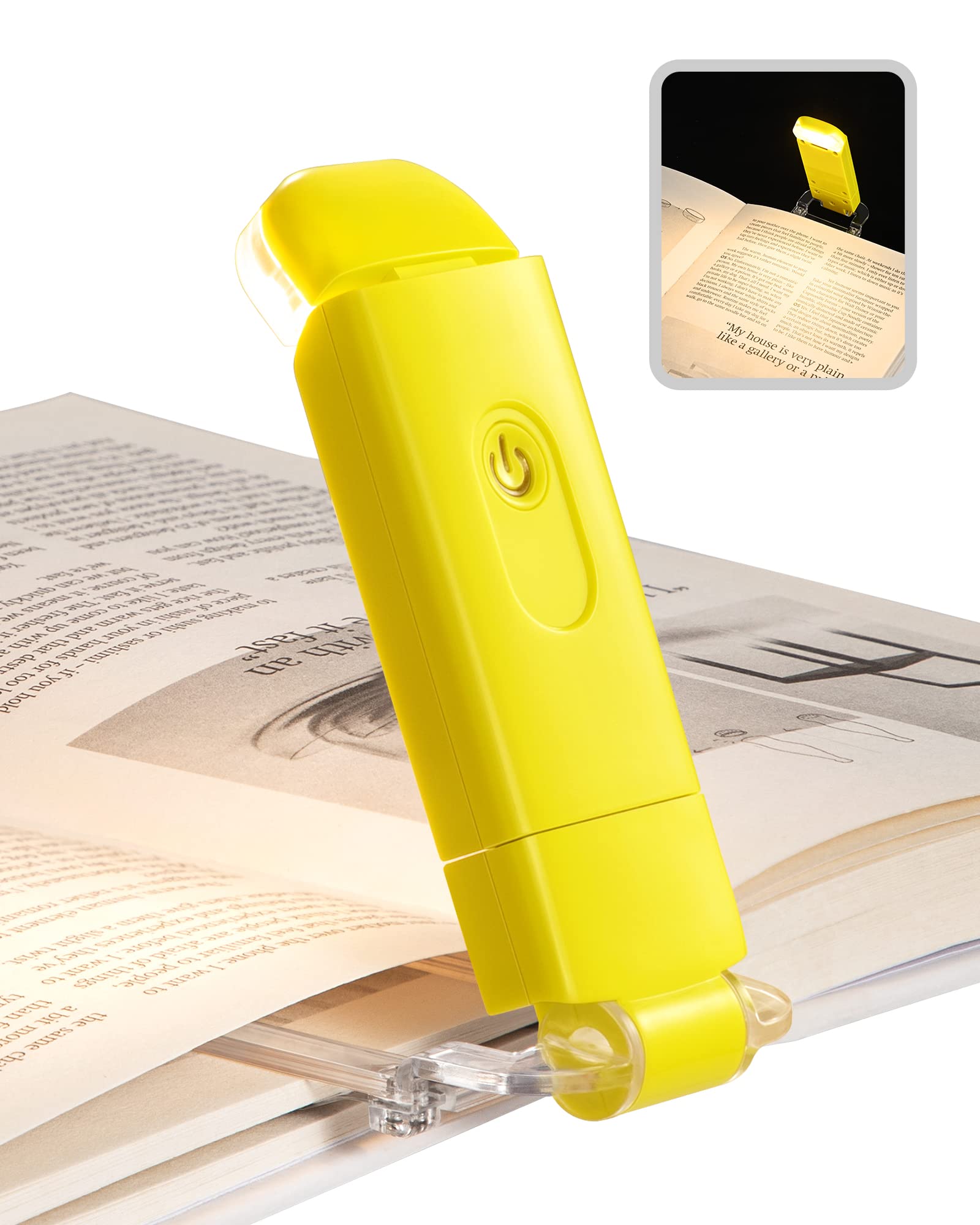 Dewenwils Rechargeable Book Light For Reading In Bed, Warm White, Brightness Adjustable For Eye Care, Led Clip On Book Lights Fo
