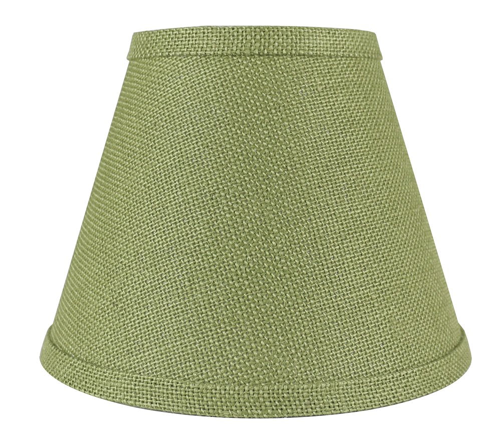 Urbanest Coolie Hardback Lampshade, Khaki Green Burlap, 5x9x7 inches, Spider Washer Fitter
