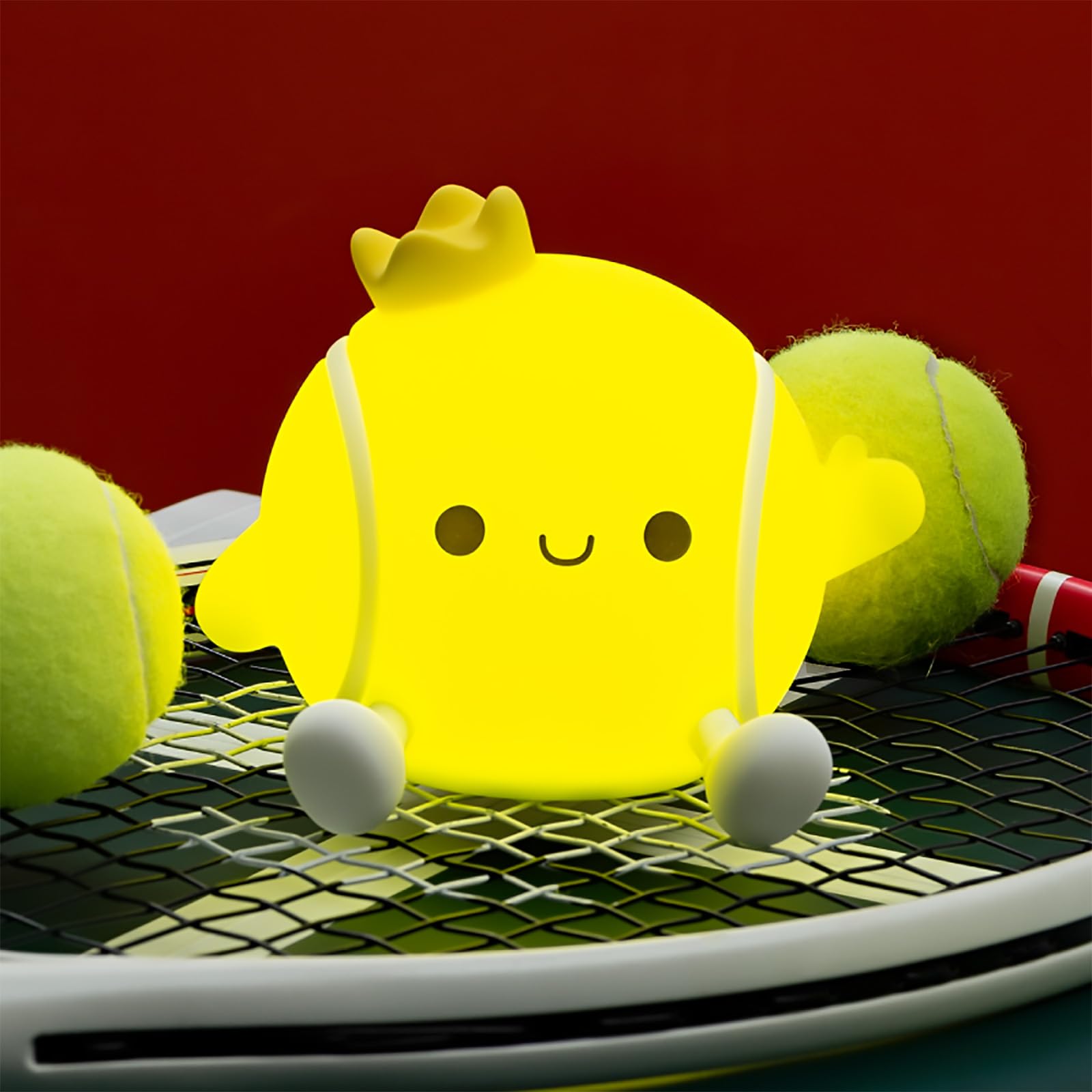 QANYI Tennis Light - Rechargeable Dimmable Lamp, Green Silicone Rubber, Model DS-TN-01, Perfect for Parties and Gifts