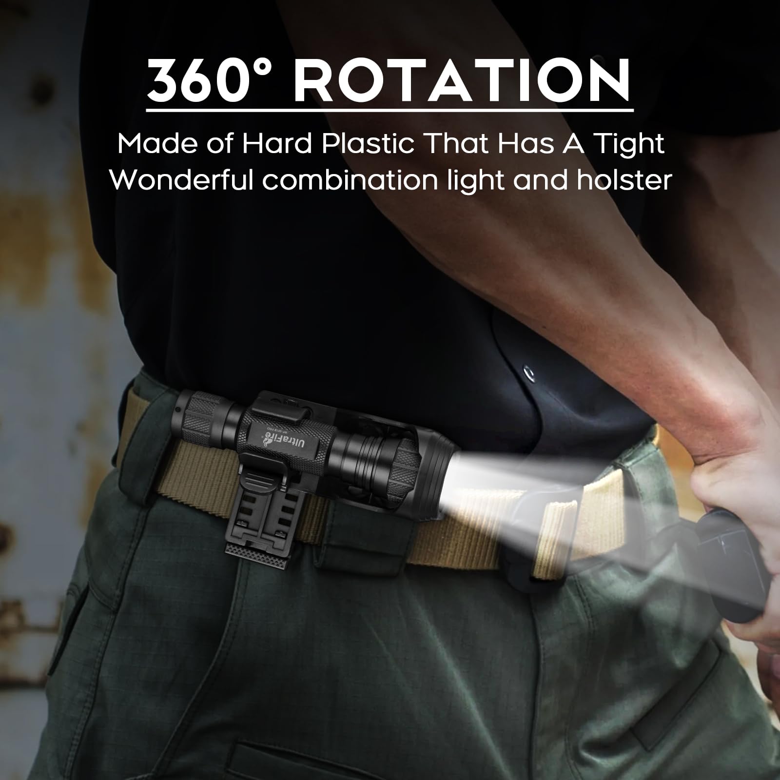 Ultrafire Tactical Flashlight With Holster, 1200 High Lumens Law Enforcement Led Flashlights With Belt Holder, Police Flashlight