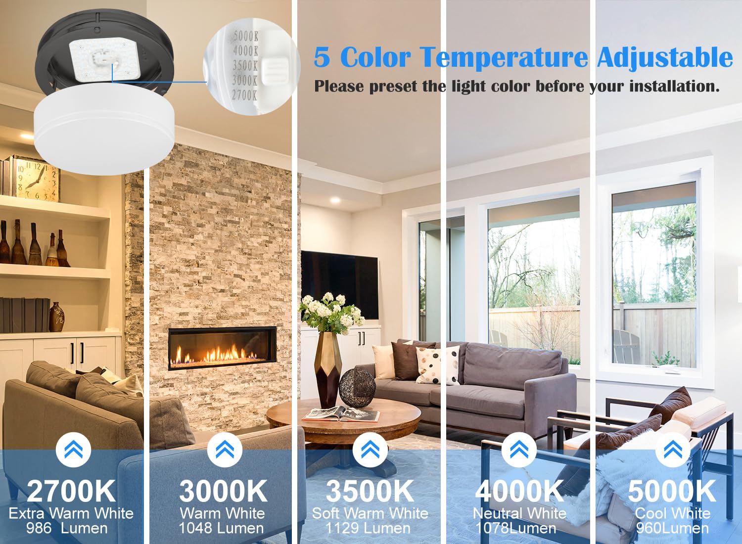 Black Ceiling Light Fixture, 10 Inch Flush Mount Light Fixture, 17W Ceiling Lighting For Closet Bedroom Kitchen Bathroom, 2700K/