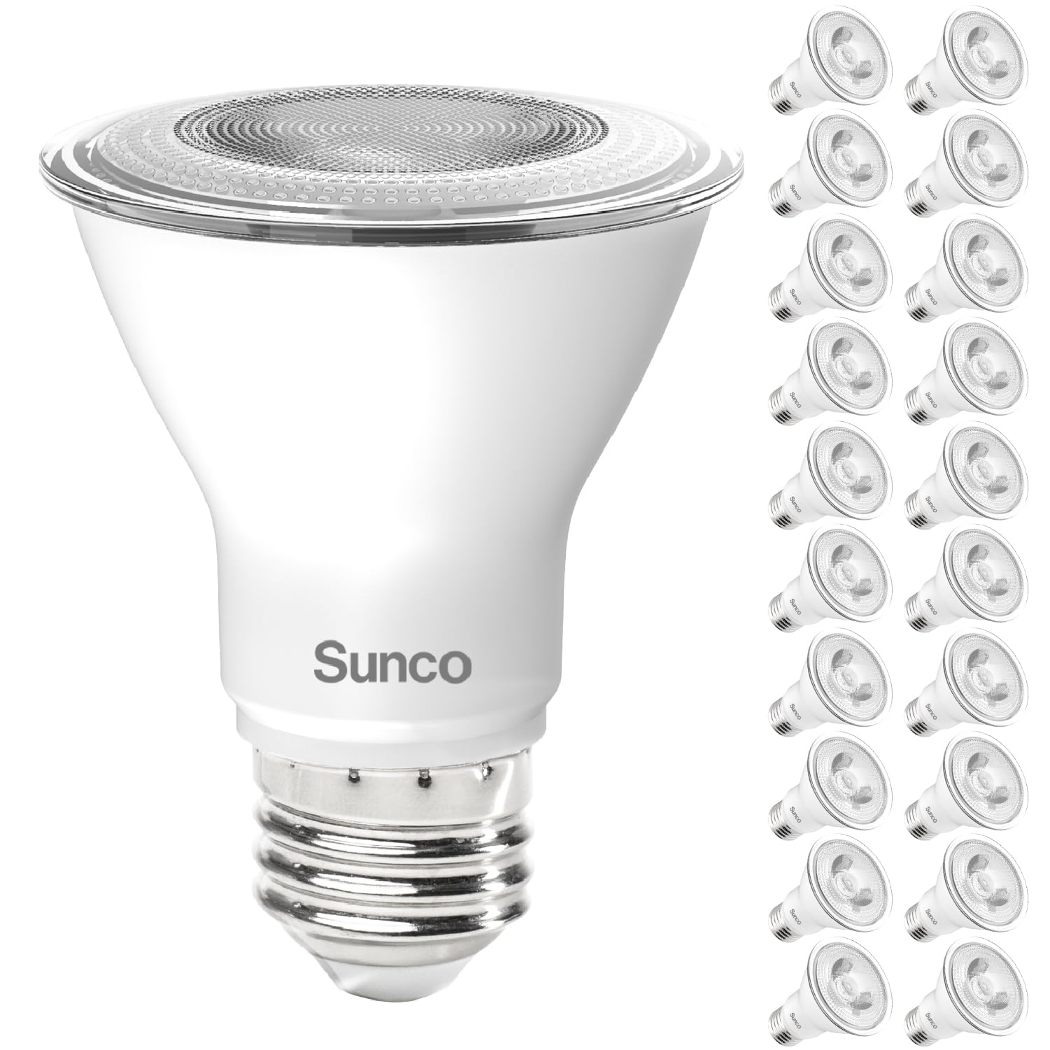 Sunco 20 Pack Par20 Led Bulb,Track Light Bulbs Flood Lighting Indoor Outdoor, High Brightness, 800 Lm, 8W (50W Equivalent), 3000