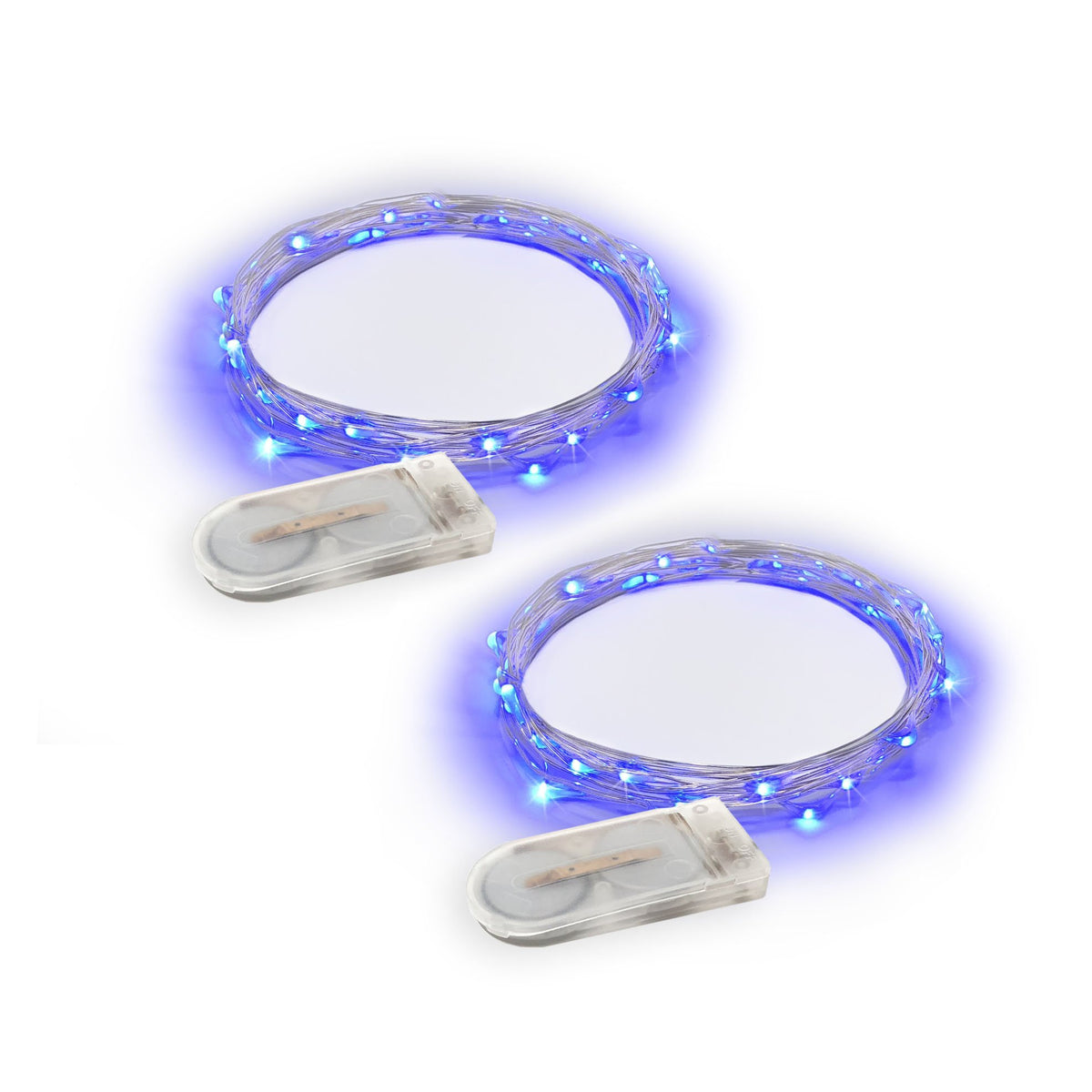 Rtgs 2 Sets 20 Leds Blue Color String Lights Silver Wire Indoor And Outdoor 6.5 Feet Firefly Starry Fairy Lights Battery Powered