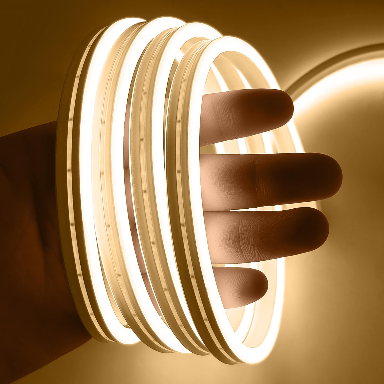 iNextStation USB LED Neon Strip Lights, Warm White, 6.6ft, Waterproof, Dimmable, Model 2812 30L/m