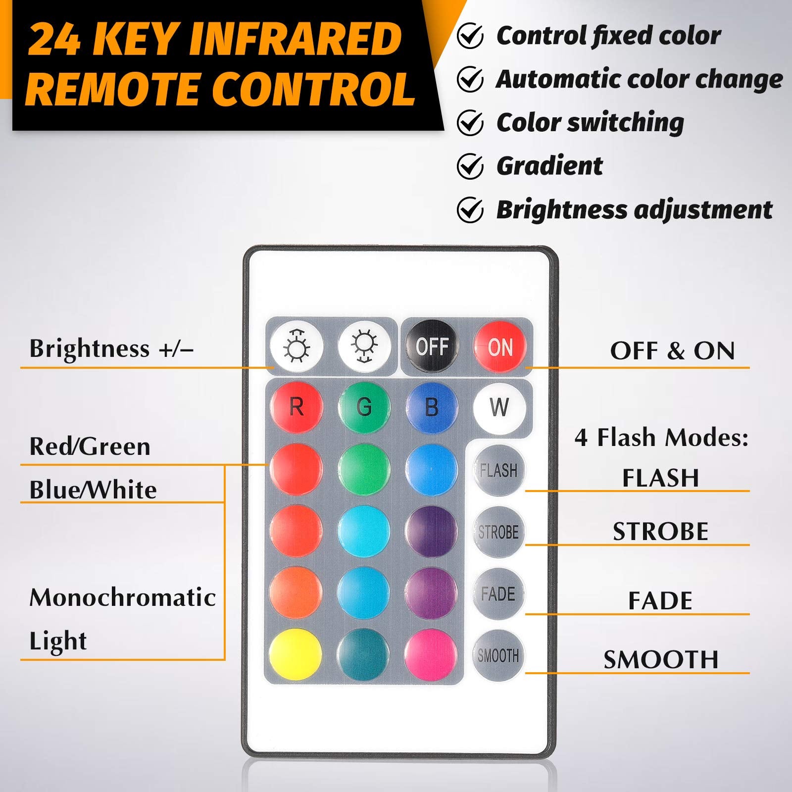 Honoson 3D Night LED Light Lamp Base, 16 Colors, Remote Control, 3.35 Inch, Black, Acrylic, Model Honoson-Room Shop-03