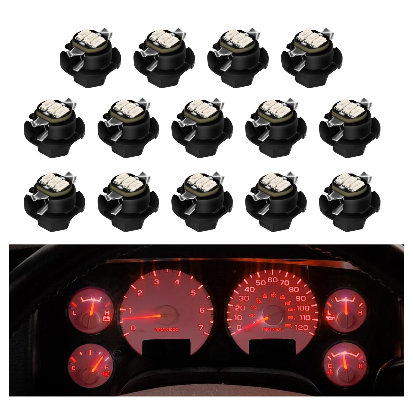 Ravsoft Instrument Gauge Cluster Panel Speedometer Led Lights Bulbs Kit Replacement Compatible With 2002-2006 Do-Dge Ram 1500 25