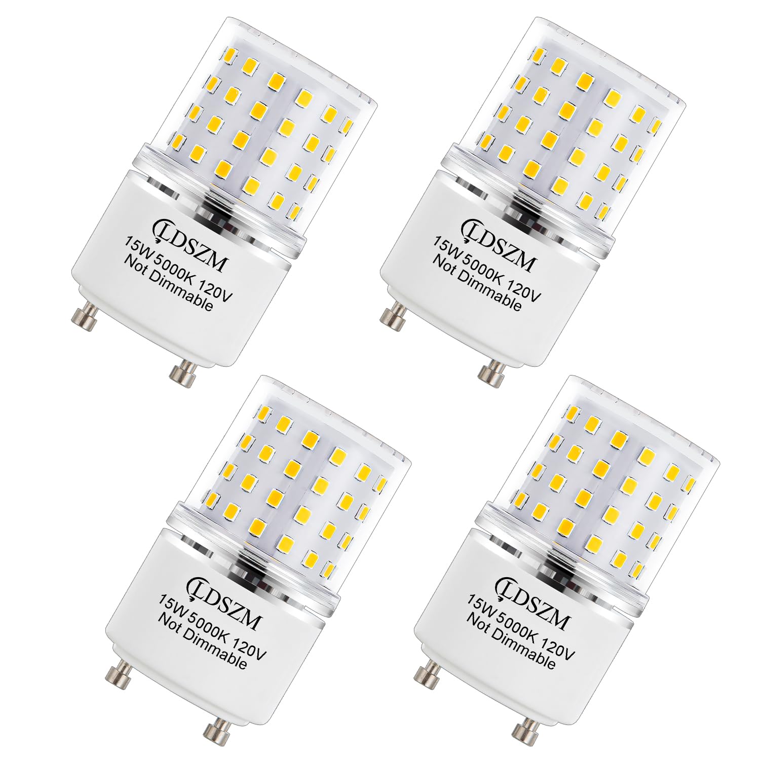 Gu24 Led Light Bulb Bright 15W 2 Prong Light Bulbs Non-Dimmable Gu24 Ceiling Fan Light Bulbs,120 Watt Equivalent 1200Lm 5000K Da