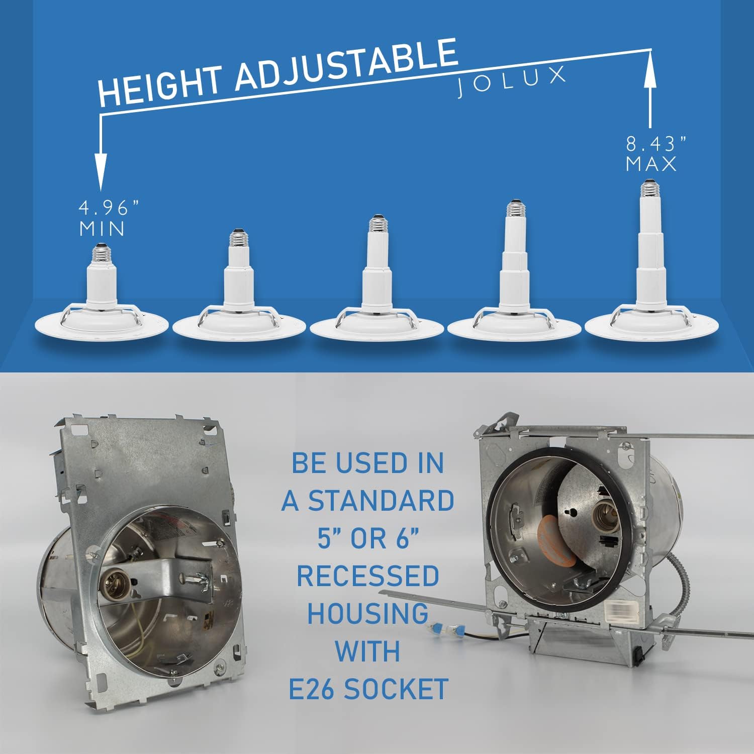 Jolux 4 Pack 5/6 Inch 5Cct Led Can Light Gimbal Retrofit Recessed Downlight, Adjustable Angle, Recessed Lighting Cctselectable 2